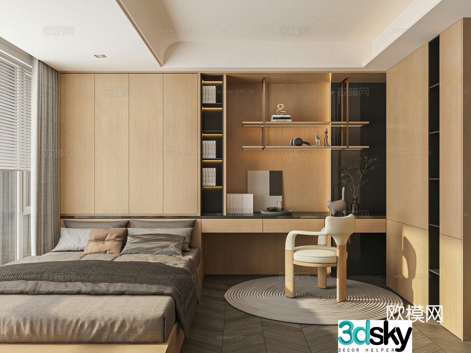 Modern tatami bedroom children’s room 3d model