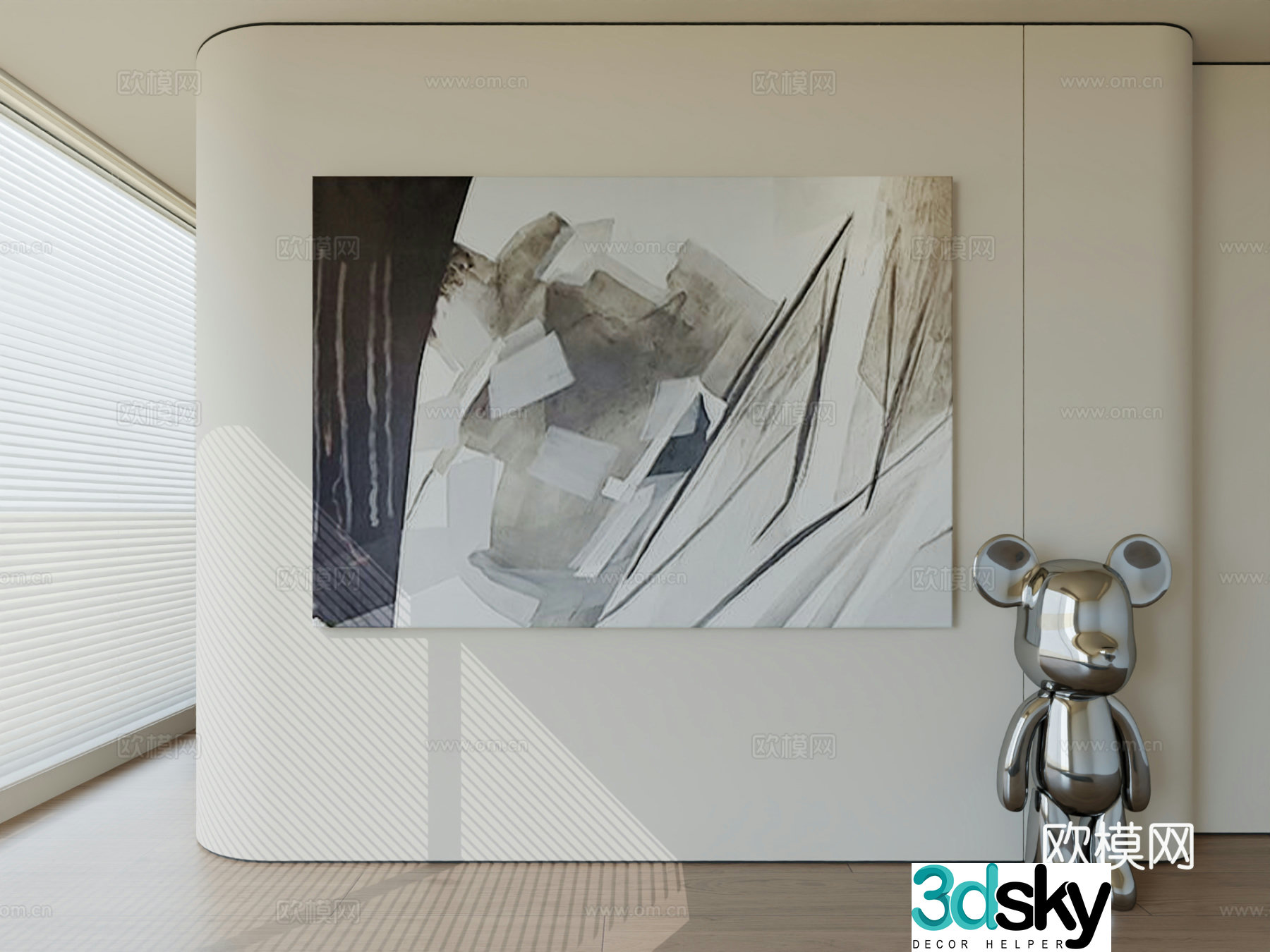 Modern minimalist hanging painting abstract art hanging painting 3d model