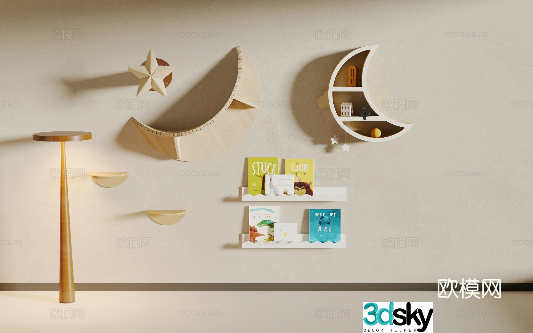 Children’s bookshelf 3d model