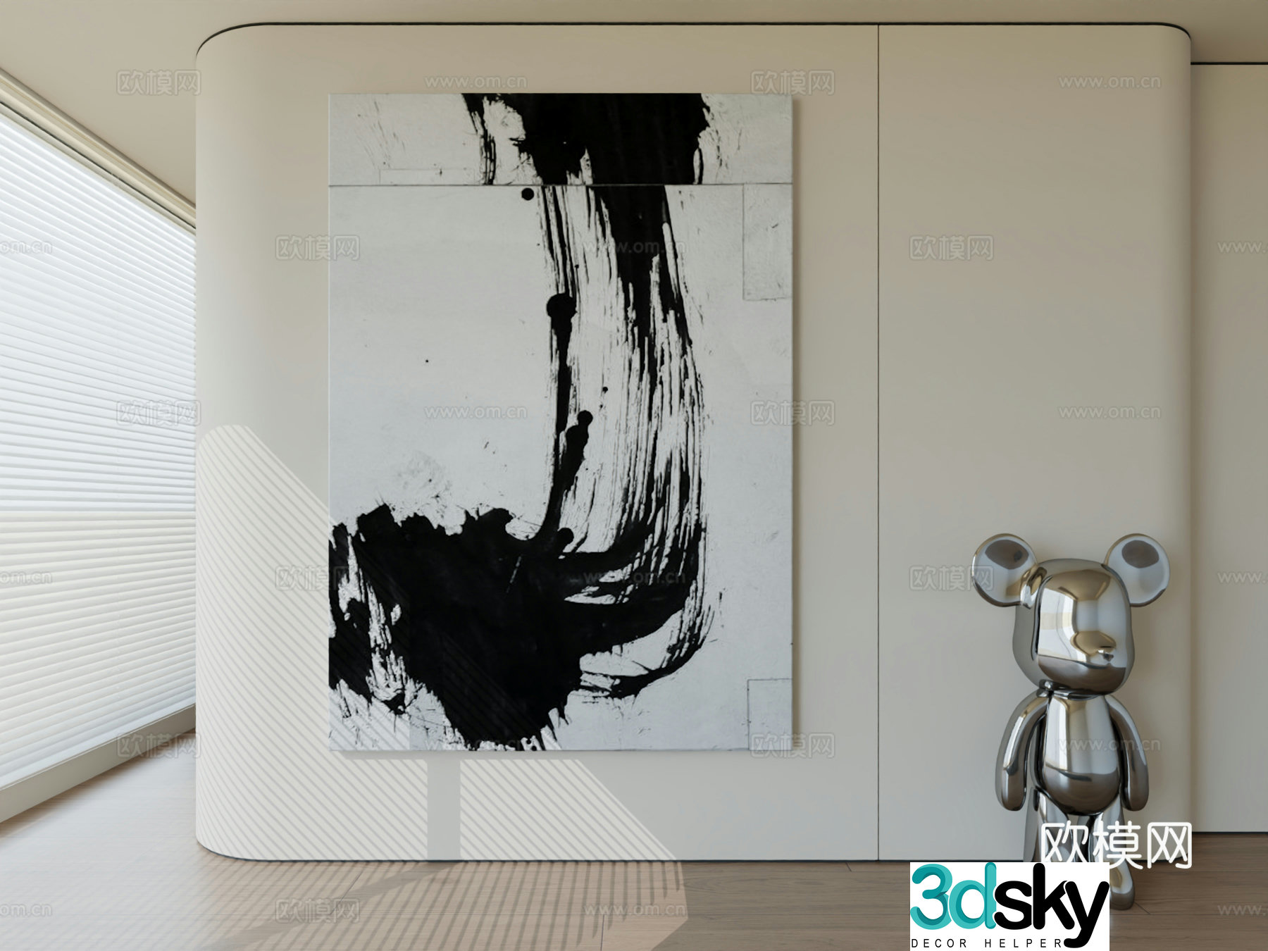 Modern minimalist hanging painting abstract art hanging painting 3d model