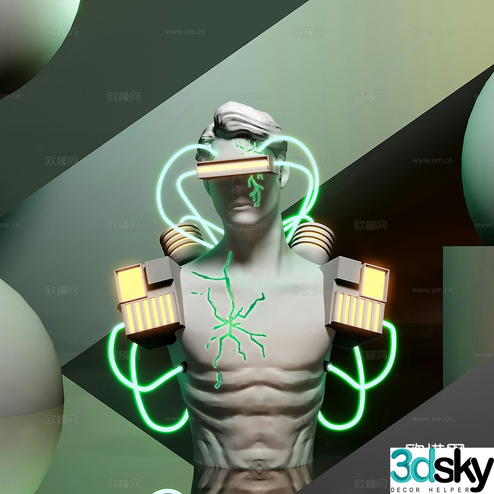 Modern sculpture ornaments Modern art installation Humanoid sculpture ornaments Modern wooden ornaments Special 3D model