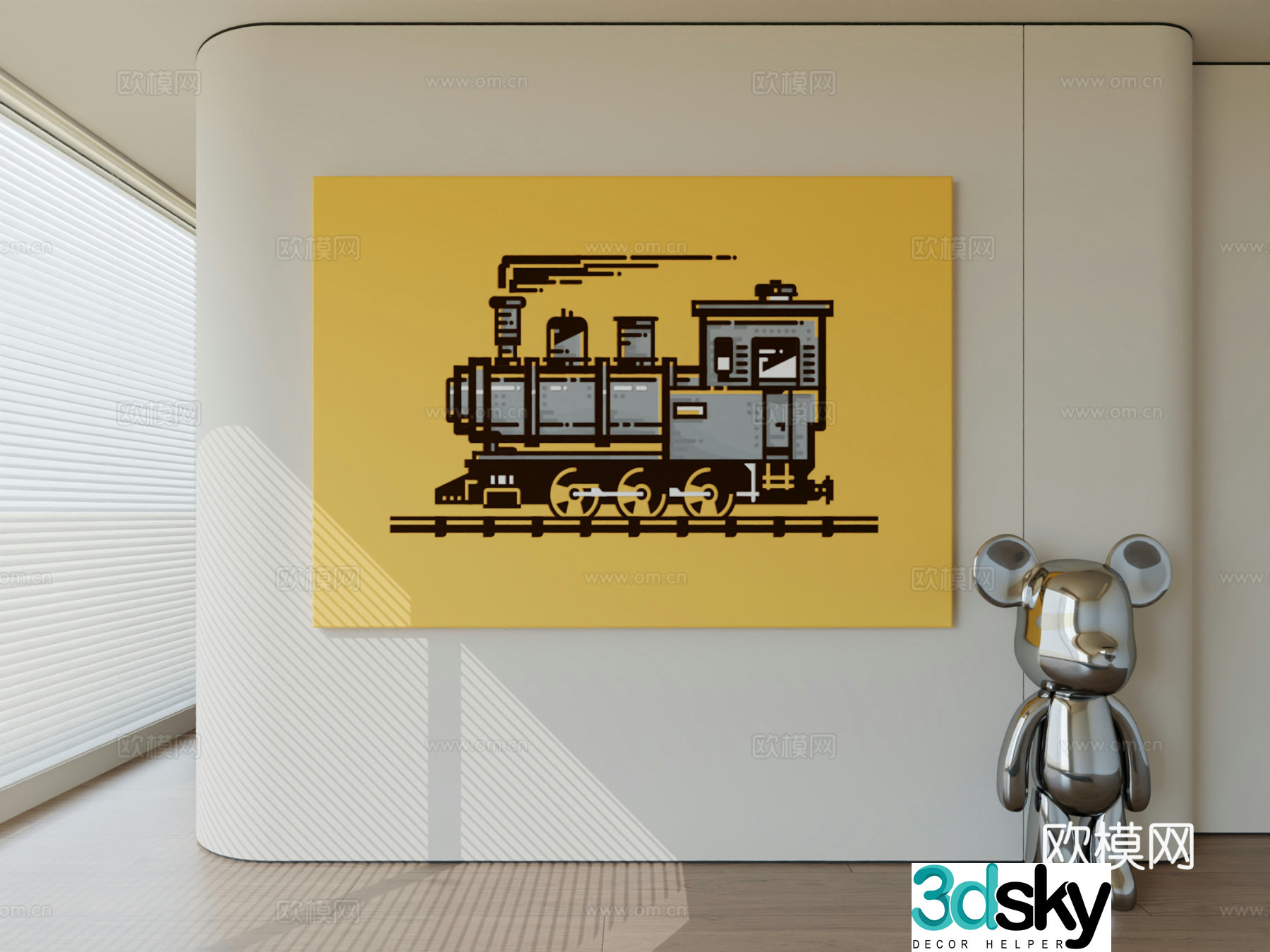 Modern minimalist hanging painting abstract art hanging painting 3d model