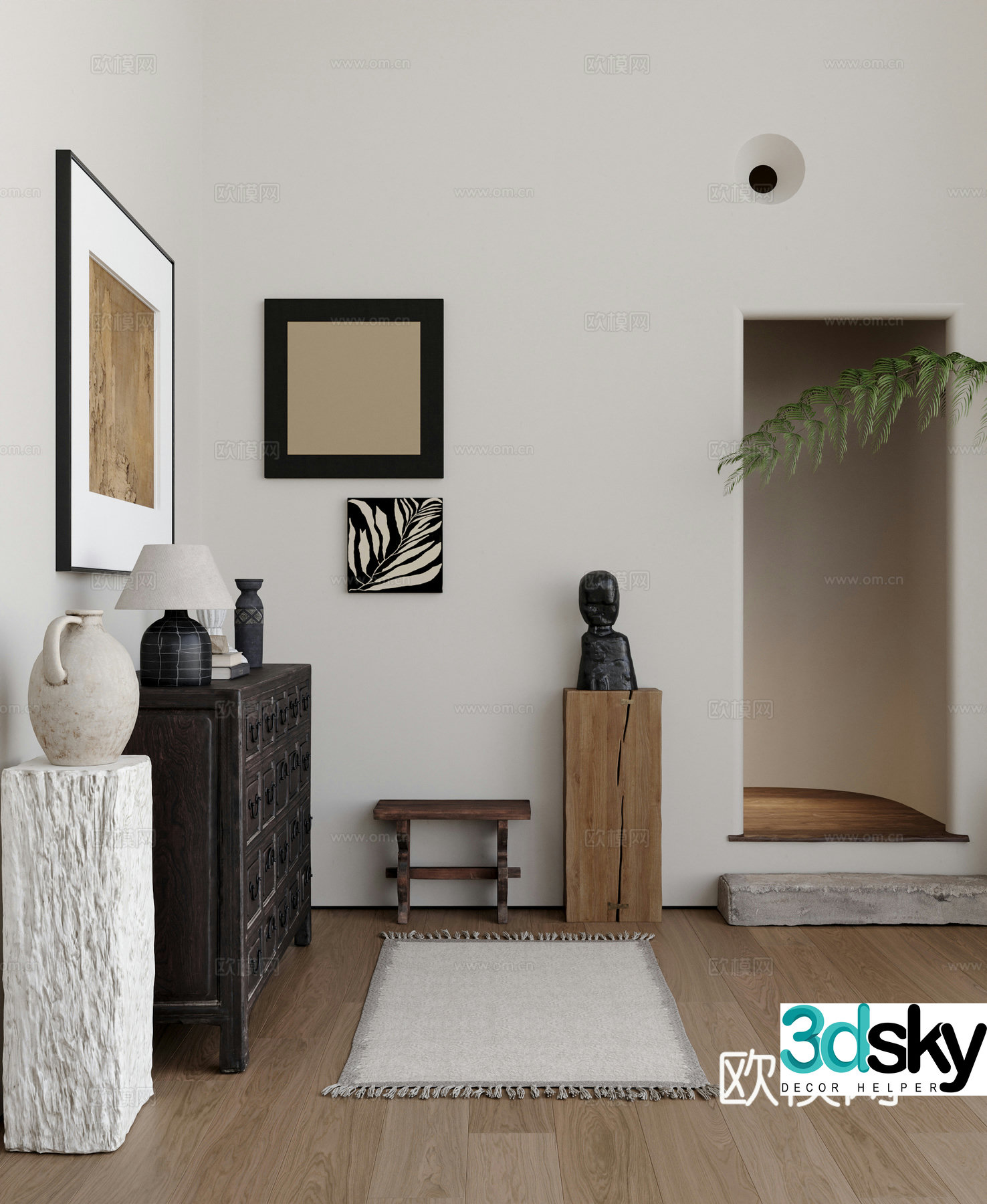 3D model of entrance hallway