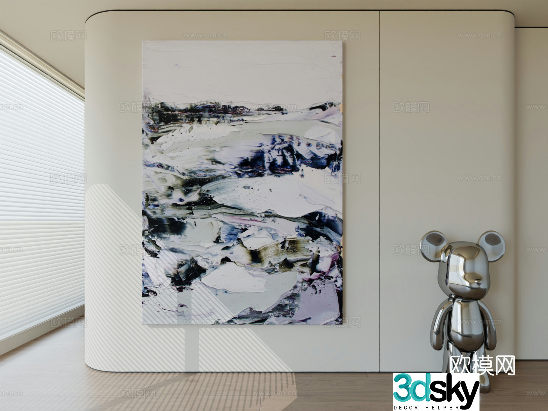 Modern minimalist hanging painting abstract art hanging painting 3d model