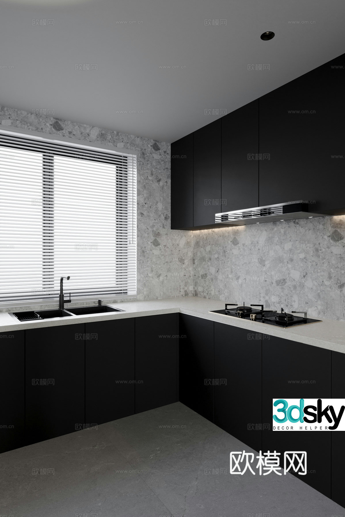 Modern Italian kitchen 3d model