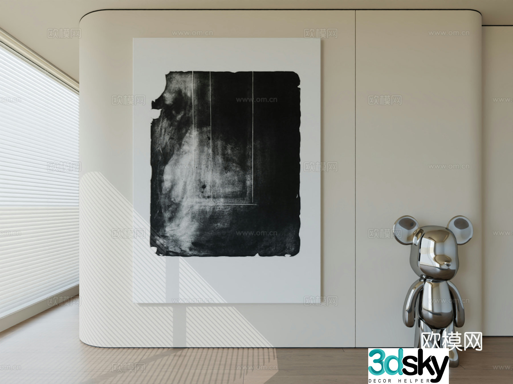 Modern minimalist hanging painting abstract art hanging painting 3d model