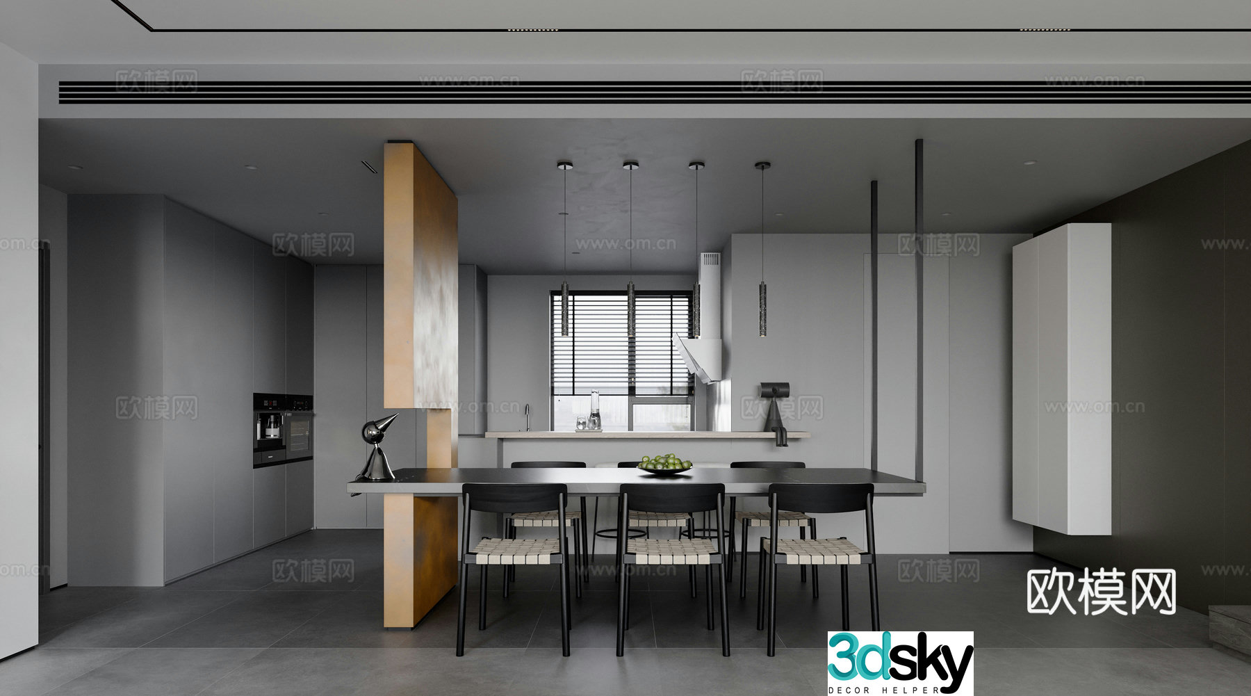 Modern Italian restaurant 3d model
