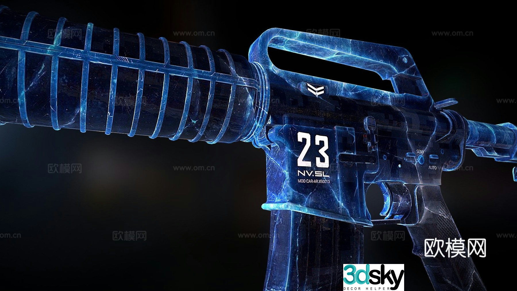 M4A1S-Frostbite 3d model