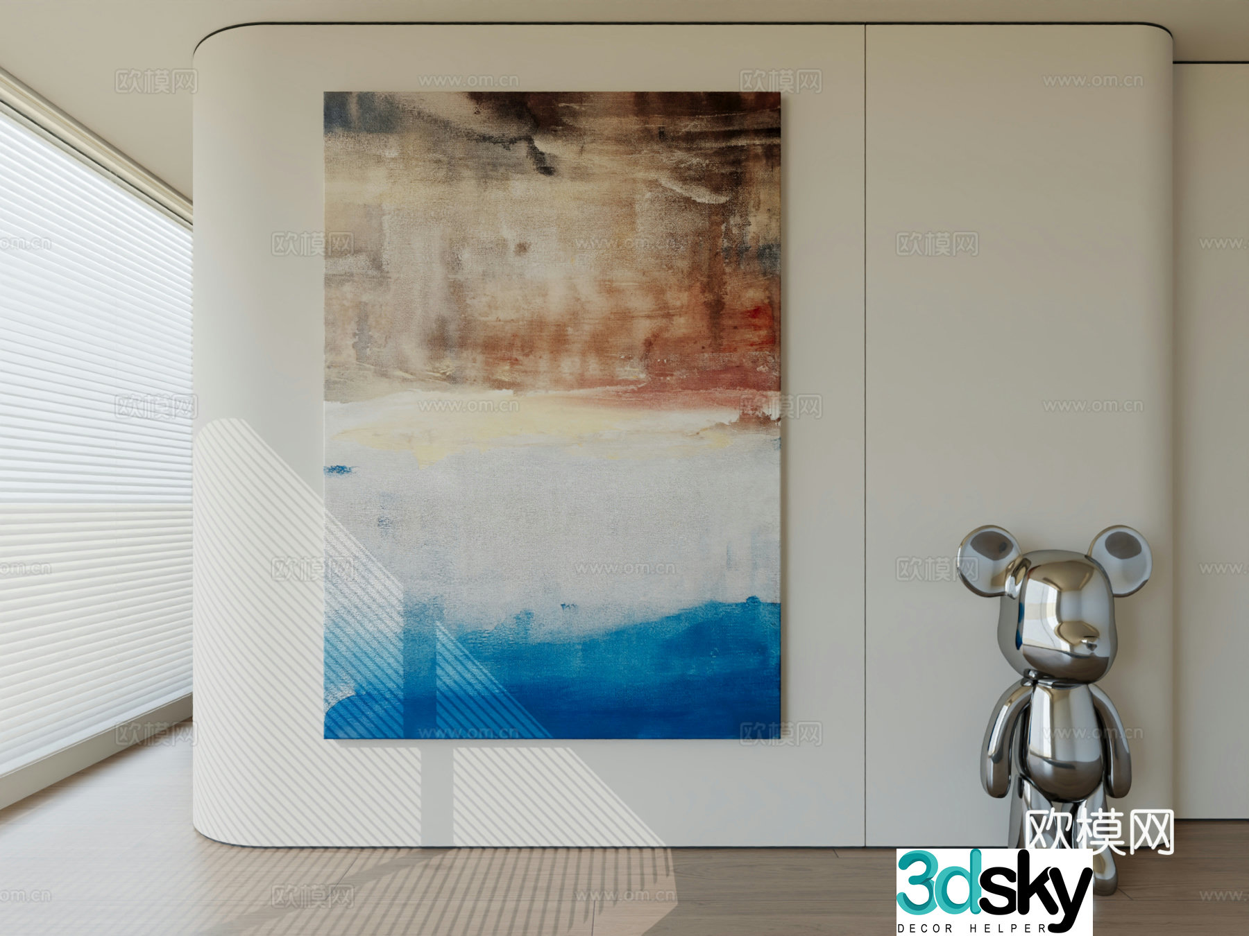 Modern minimalist hanging painting abstract art hanging painting 3d model