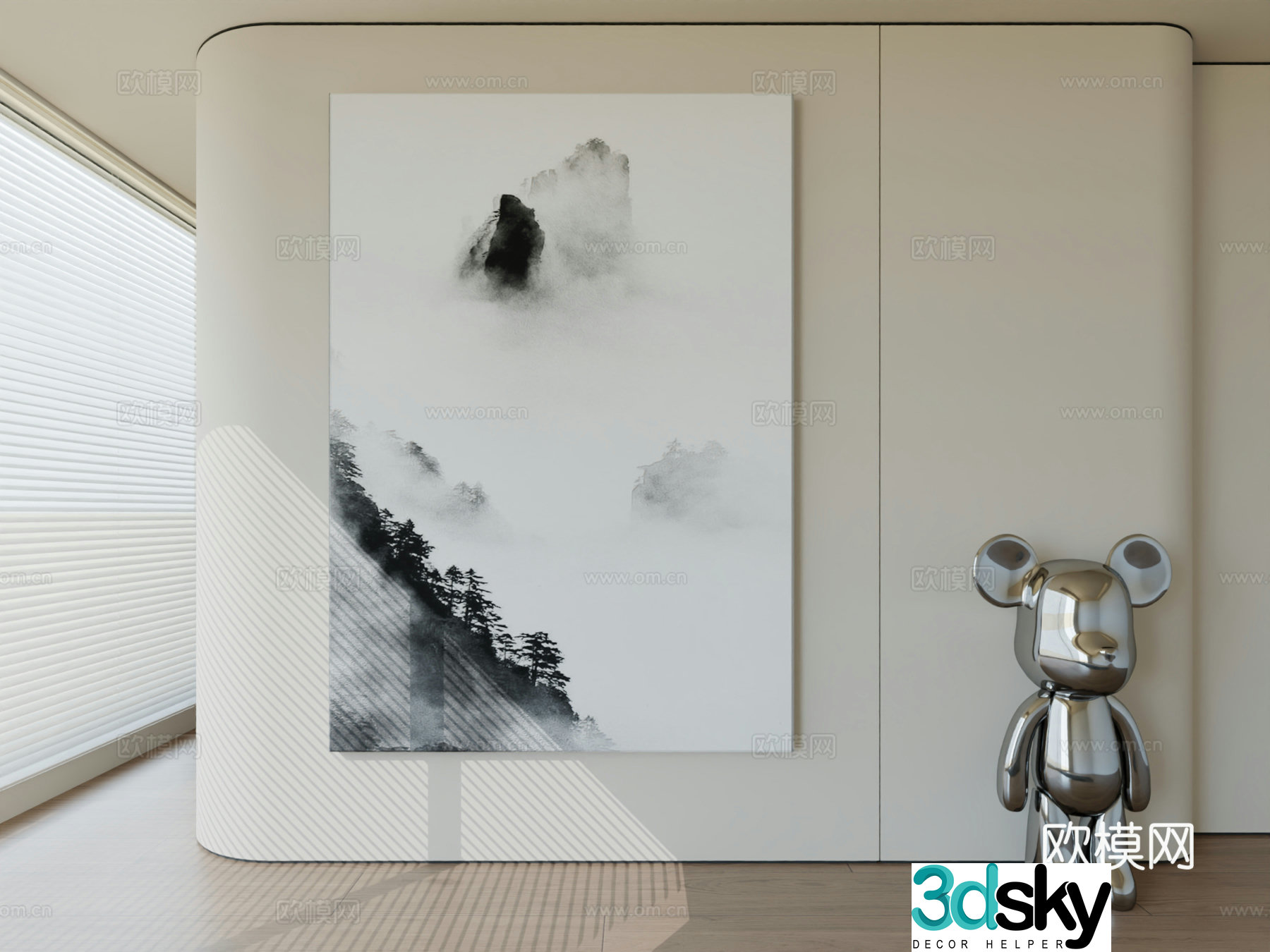Modern minimalist hanging painting abstract art hanging painting 3d model