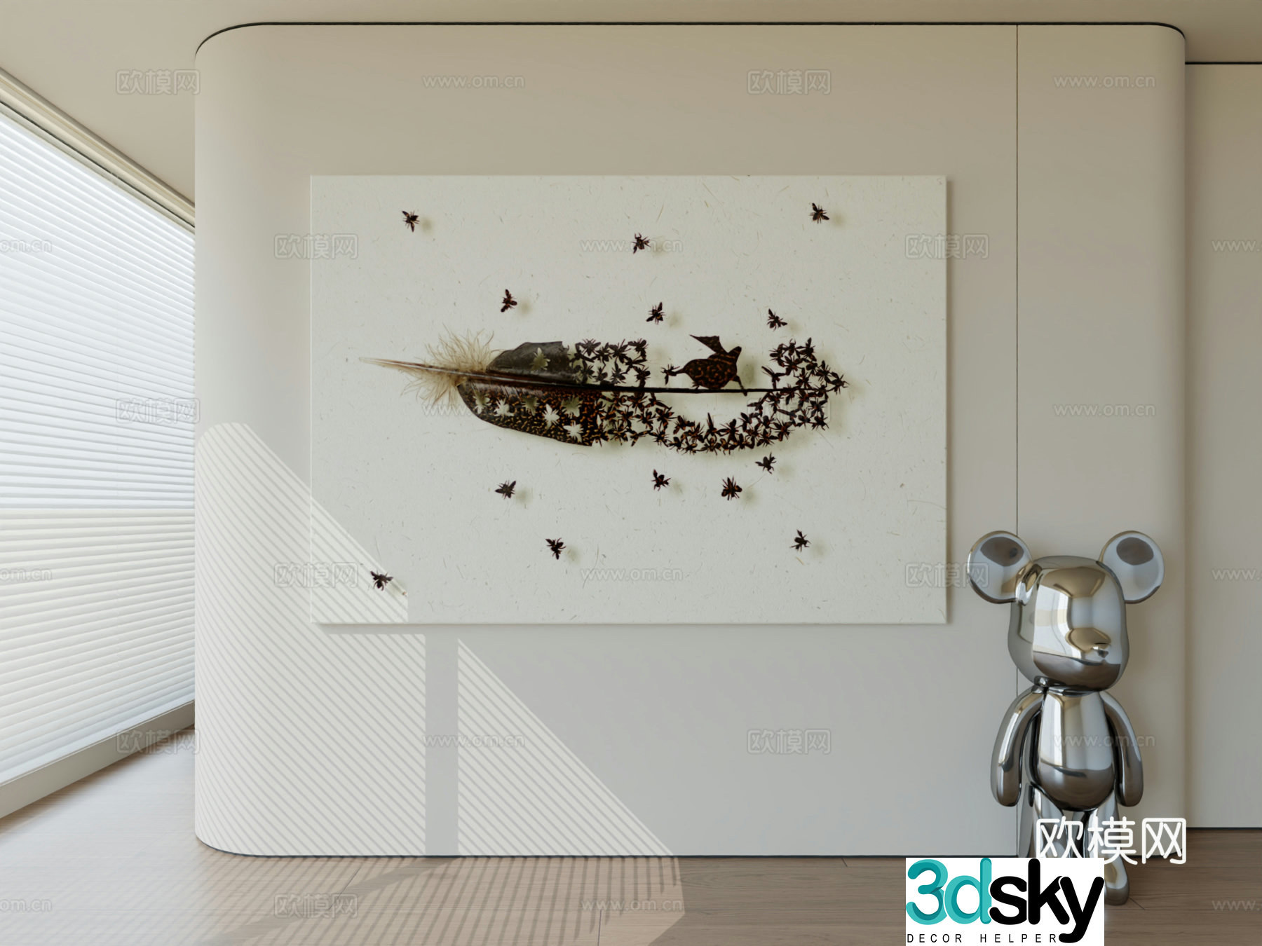 Modern minimalist hanging painting abstract art hanging painting 3d model