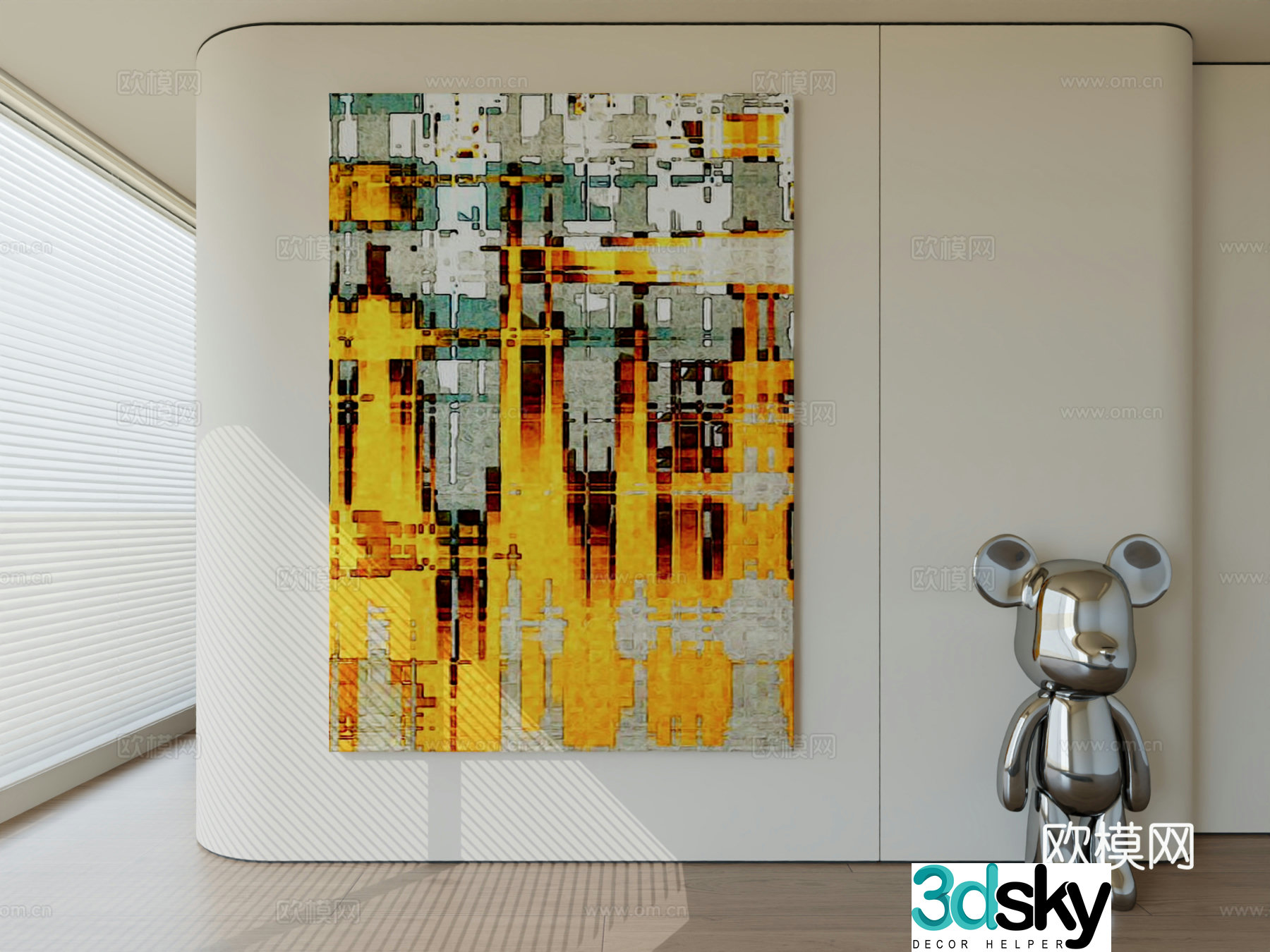 Modern minimalist hanging painting abstract art hanging painting 3d model