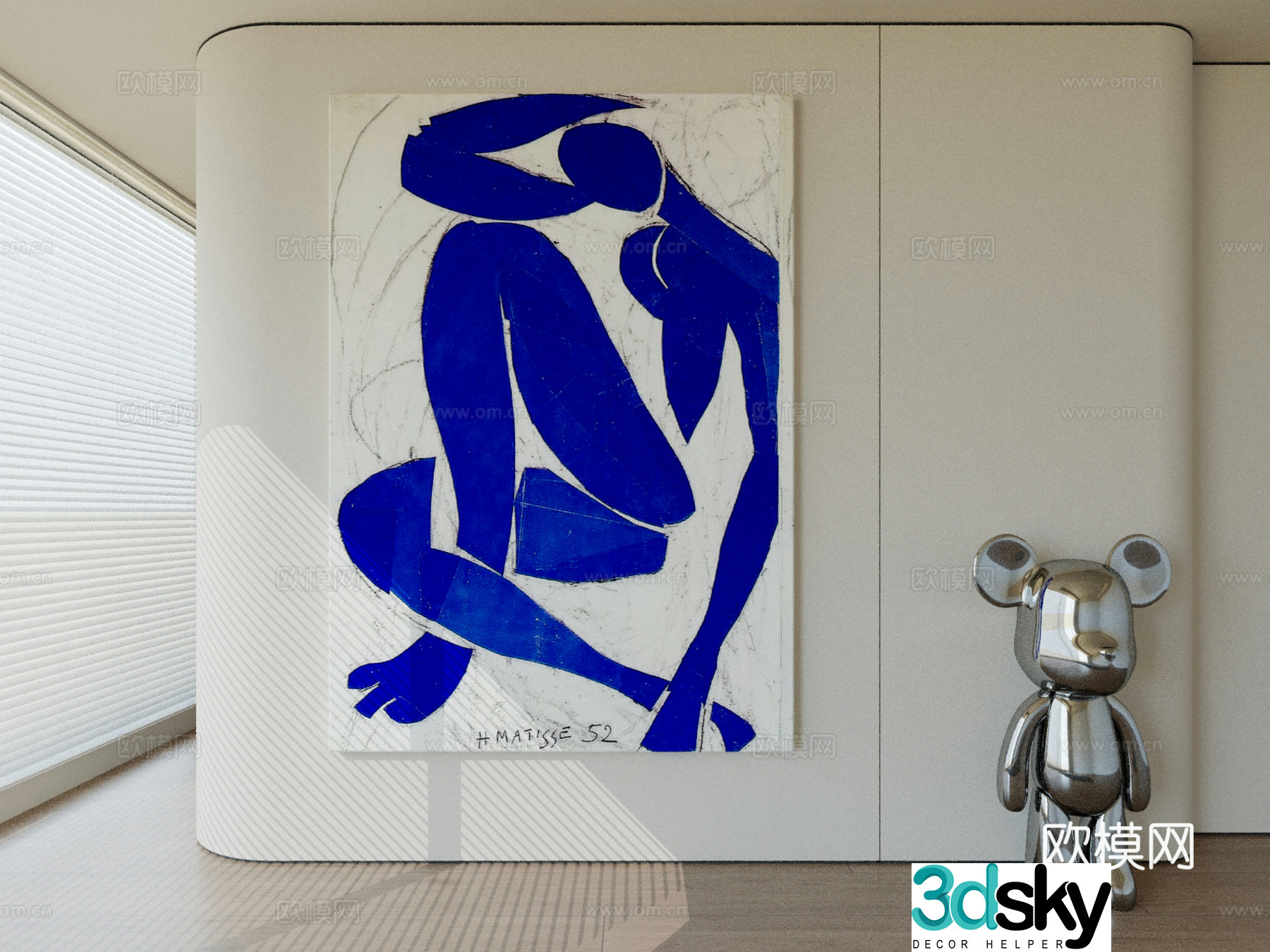 Modern minimalist hanging painting abstract art hanging painting 3d model