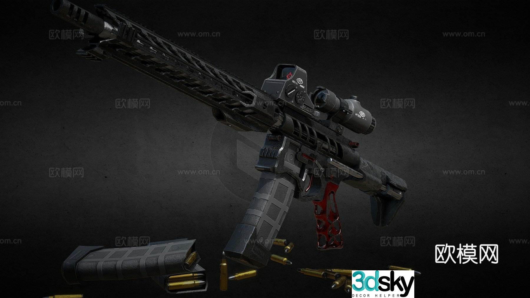 AR-15 F1 Badass Edition 3d model