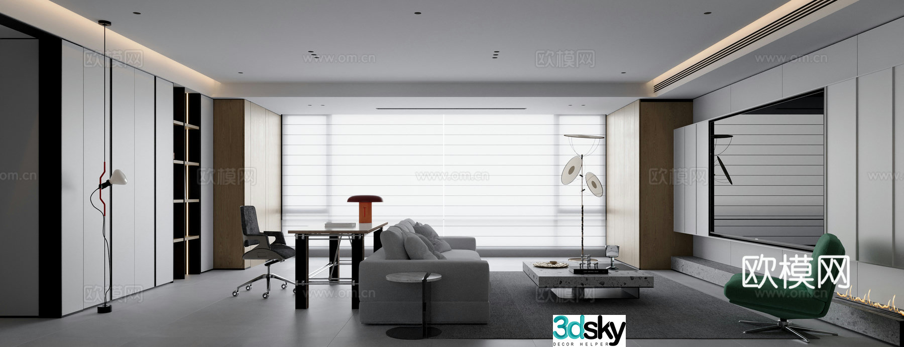 Modern Italian living room 3d model