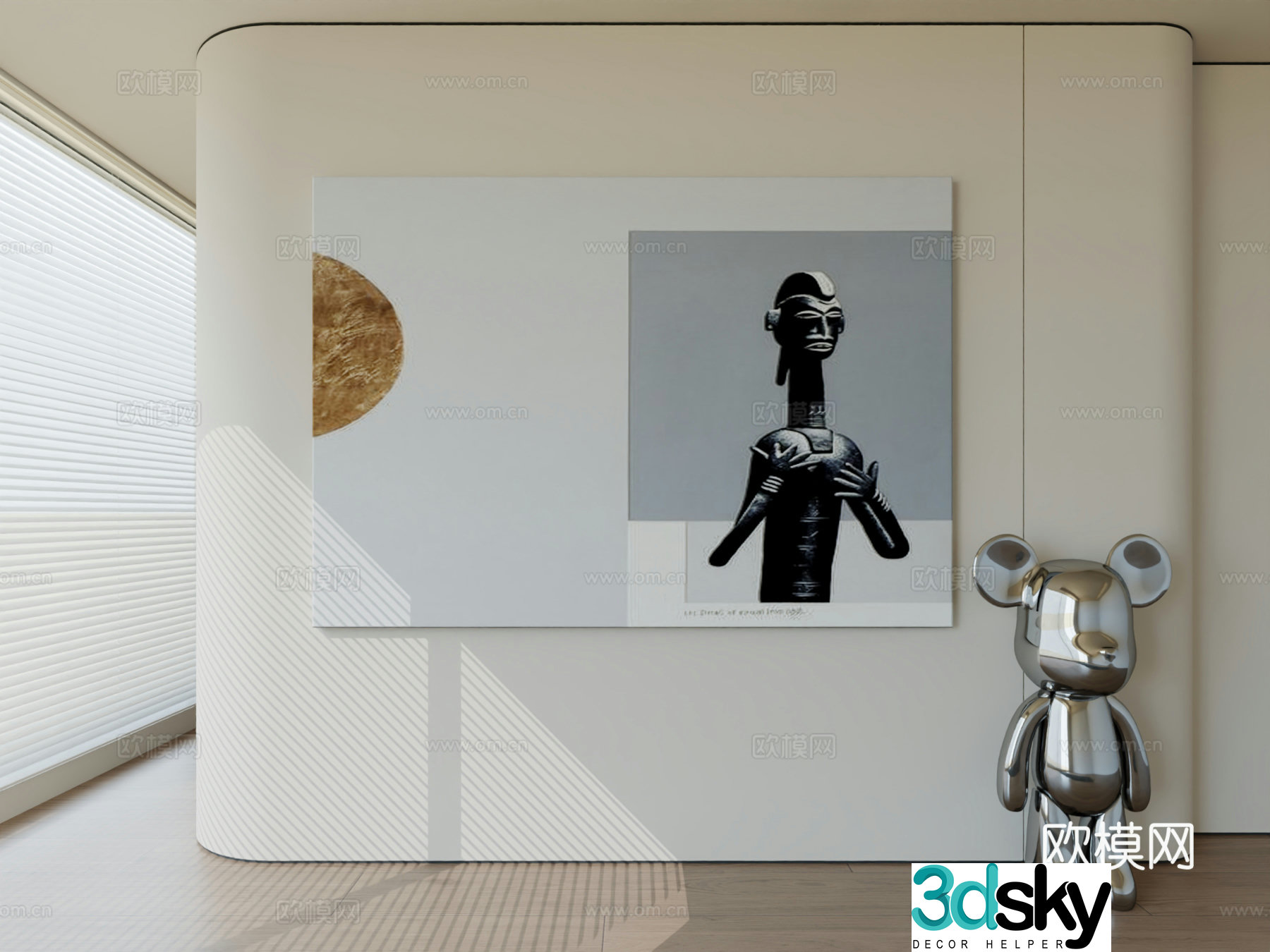 Modern minimalist hanging painting abstract art hanging painting 3d model