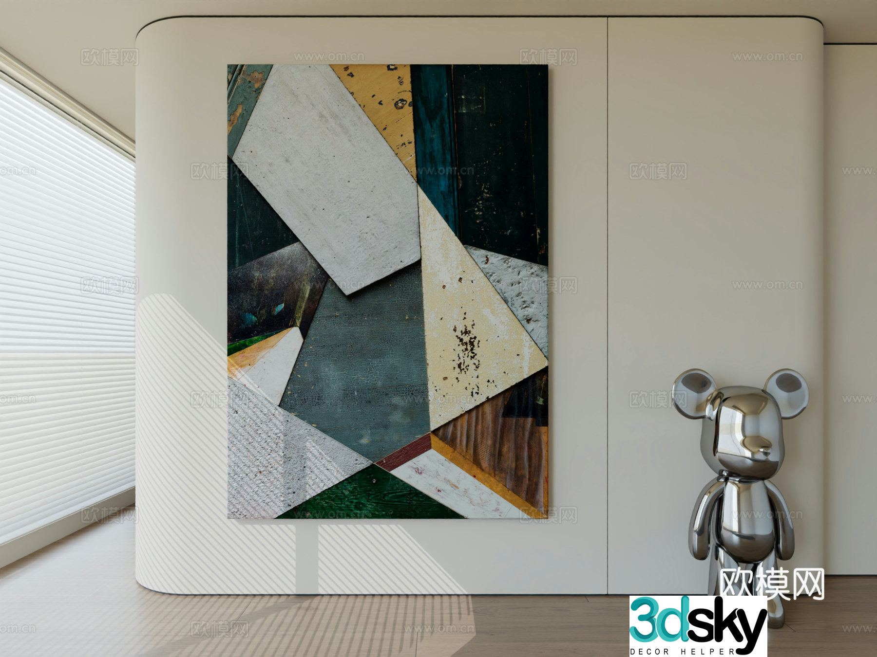 Modern minimalist hanging painting abstract art hanging painting 3d model