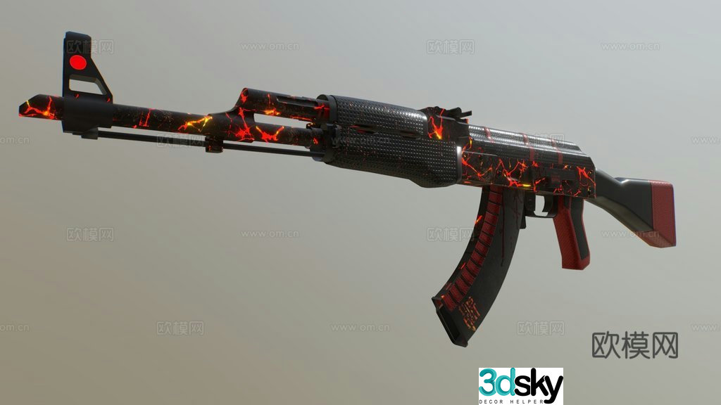 AK47-Volcano Flame 3d model