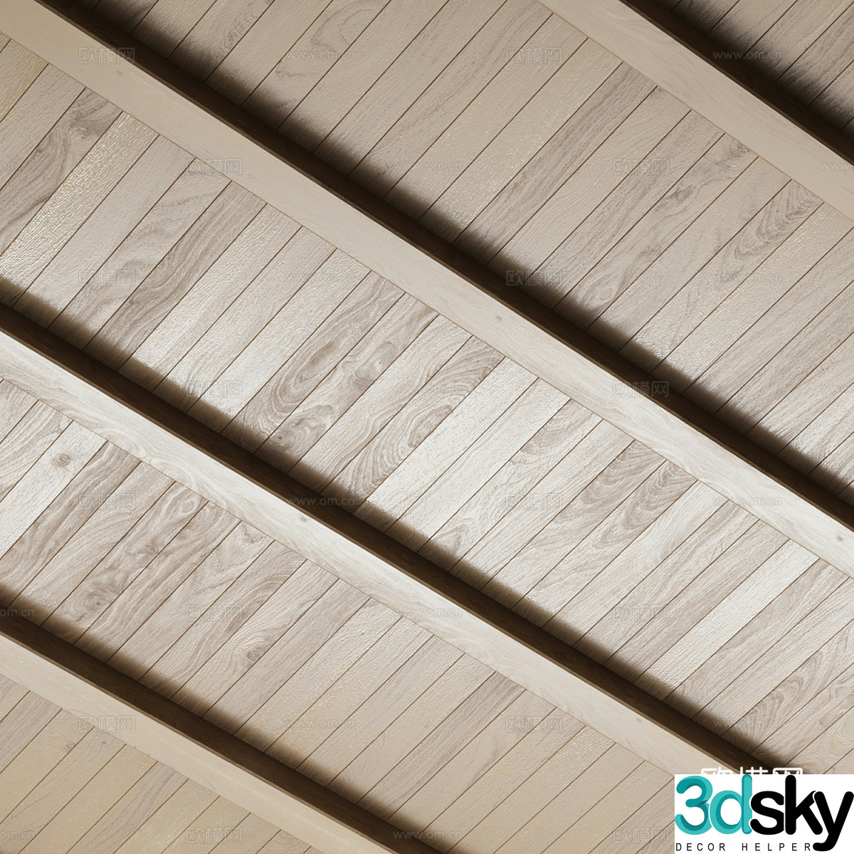New Chinese wooden floor ceiling 3D model