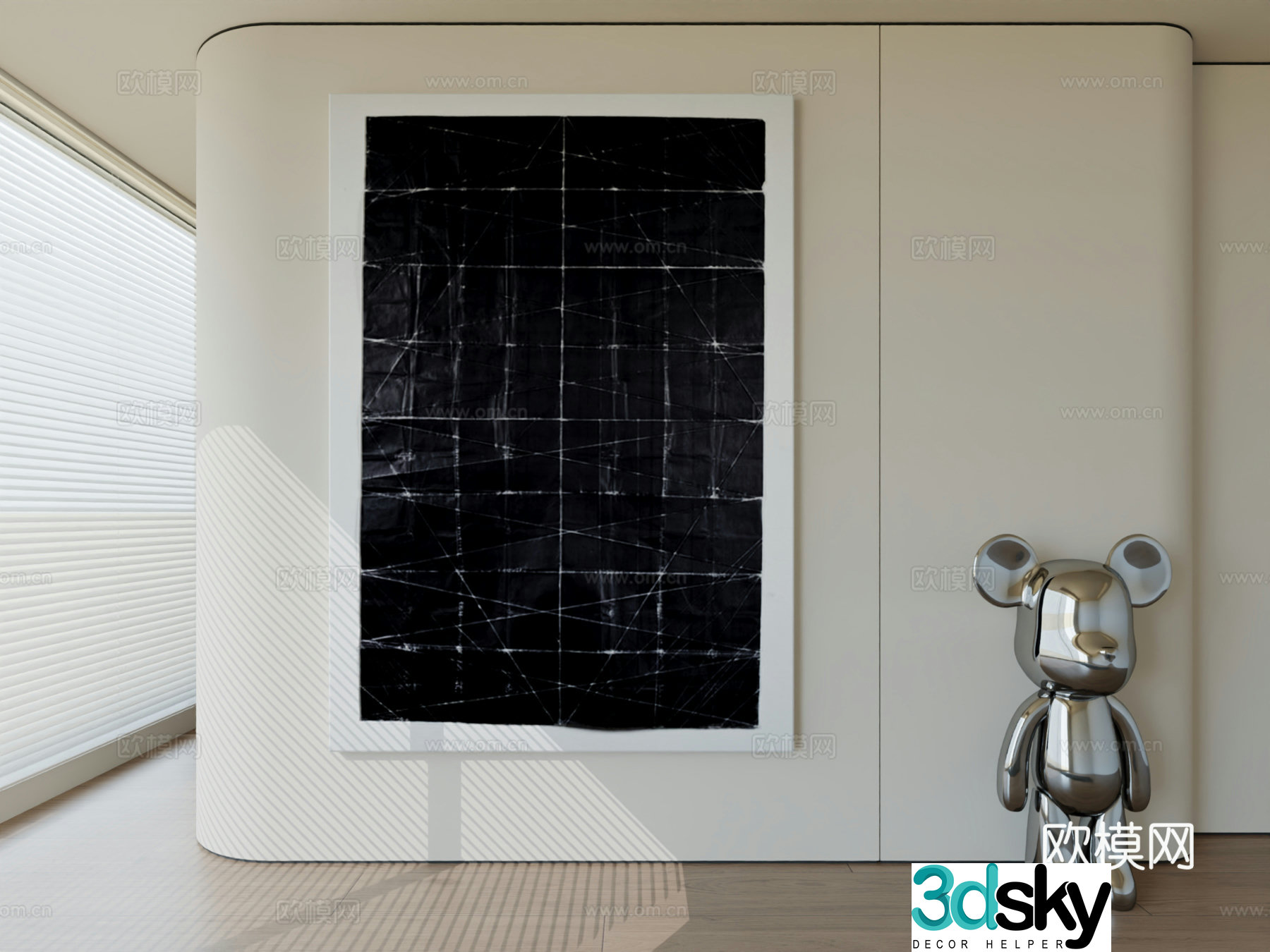 Modern minimalist hanging painting abstract art hanging painting 3d model