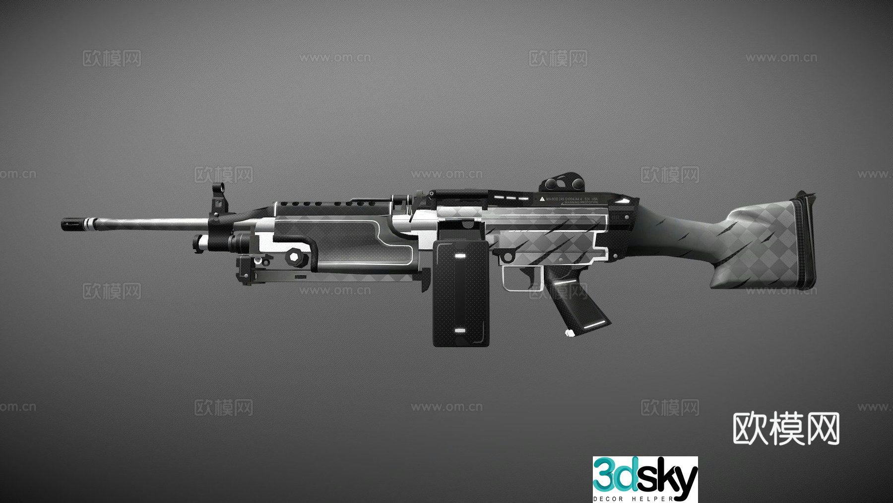 M249-Black Tie 3d model