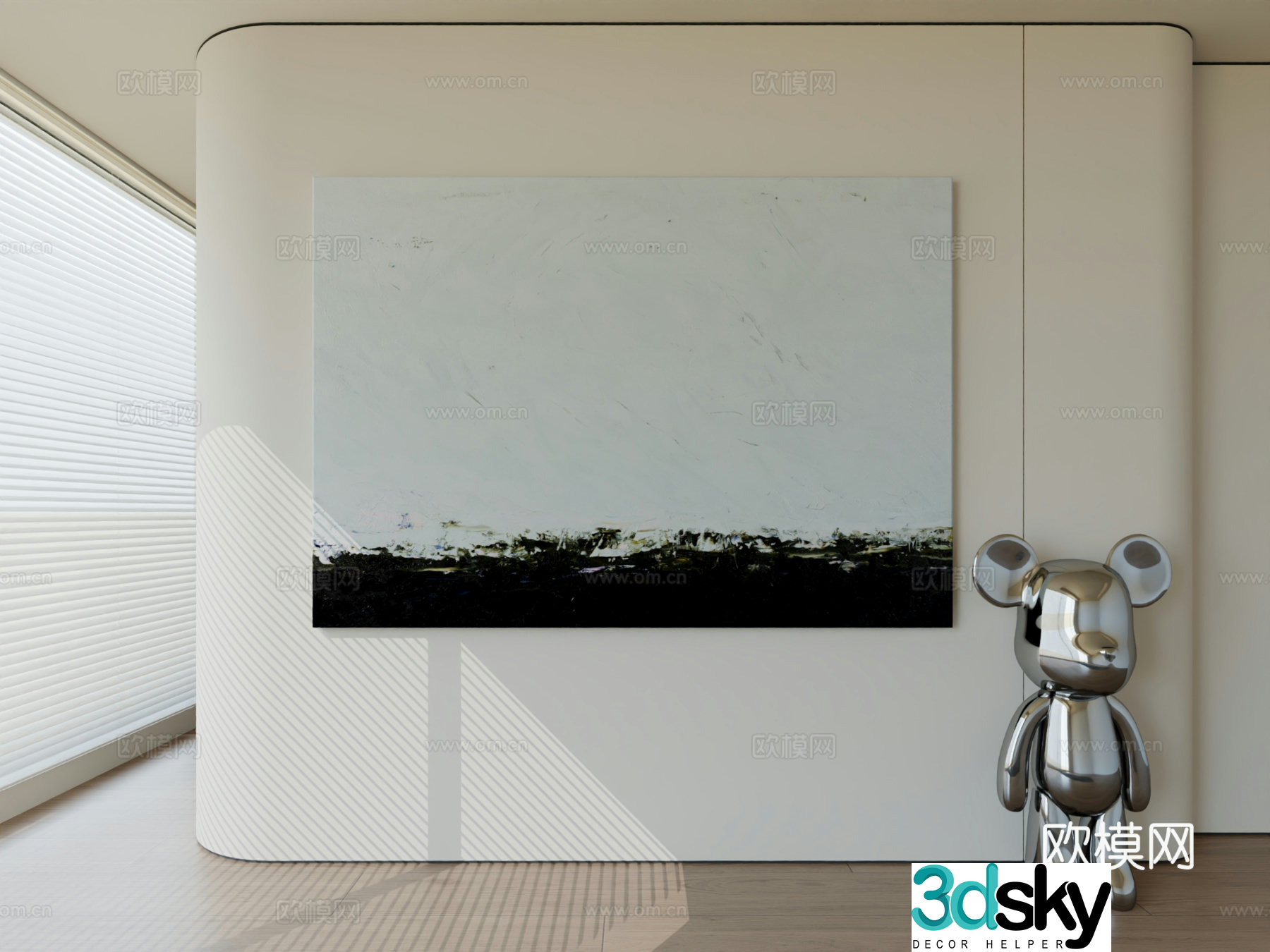 Modern minimalist hanging painting abstract art hanging painting 3d model