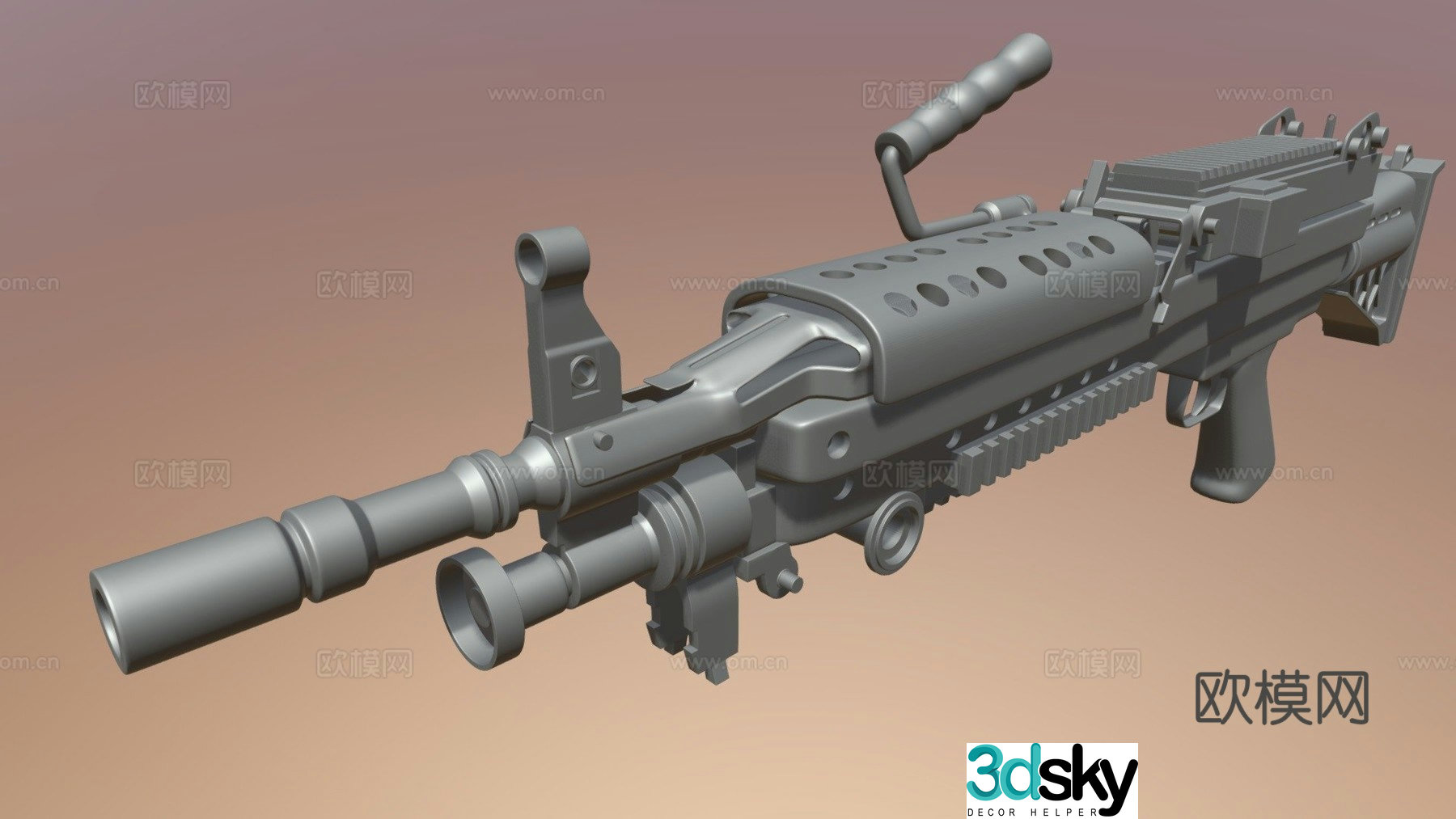 M249 light machine gun - light machine gun 3d model