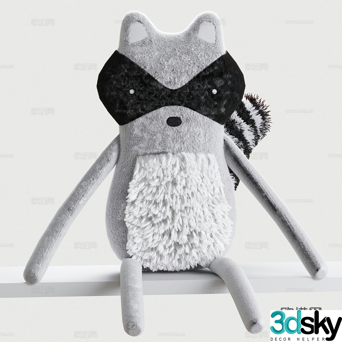 Raccoon plush toy 3d model