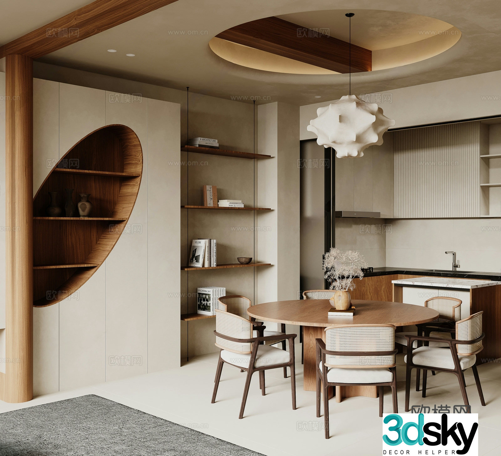 Modern Wasabi Villa Restaurant Modern Wasabi Restaurant Modern Mediterranean Restaurant Roundtable Restaurant Modern 3D Model
