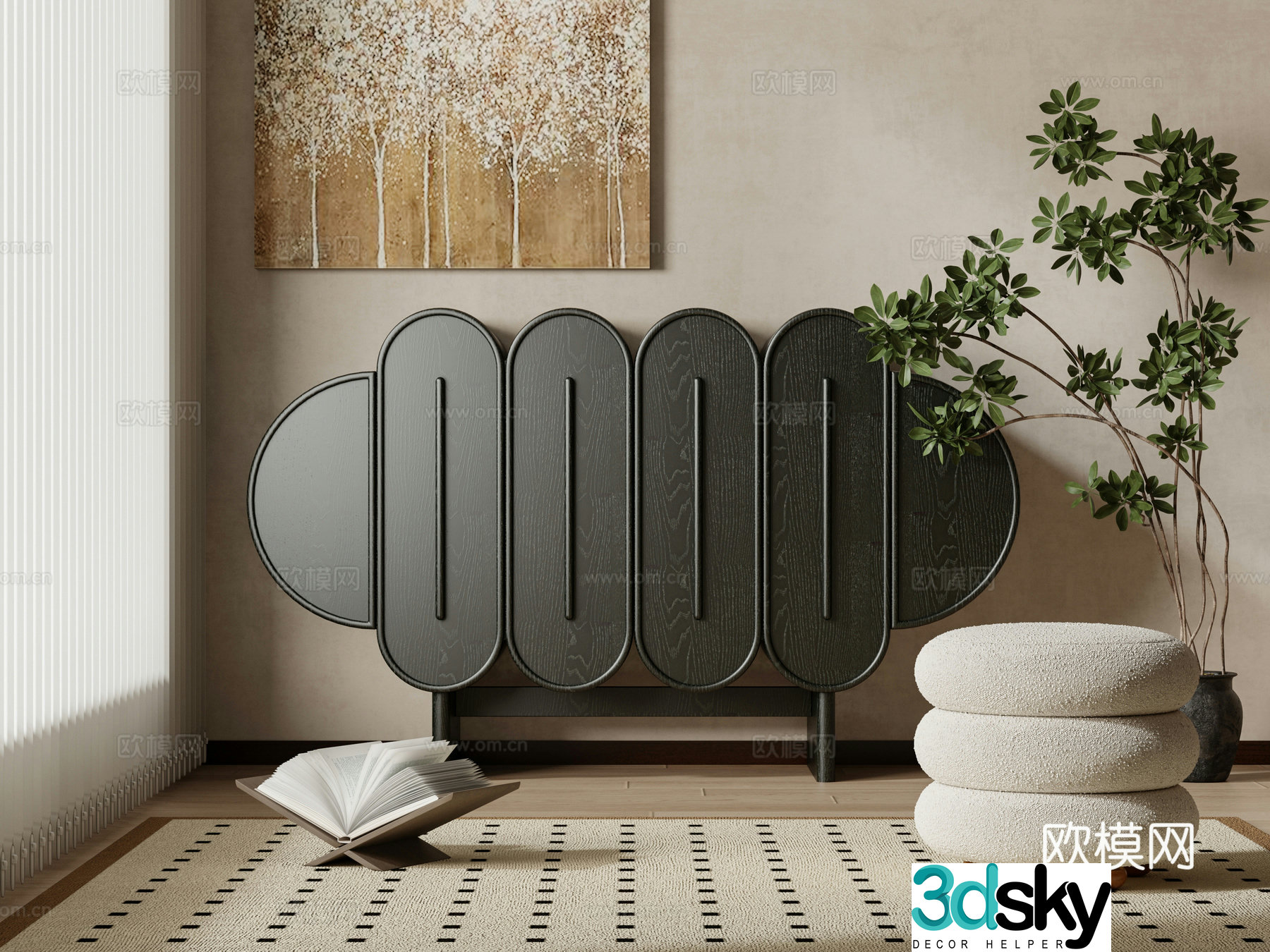 Jiji Fengyunduo porch cabinet side cabinet decoration cabinet 3D model