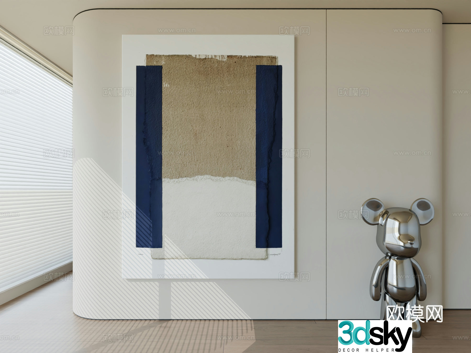 Modern minimalist hanging painting abstract art hanging painting 3d model