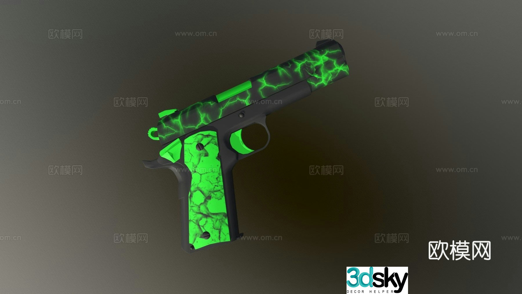 M1911 X-ray perspective 3d model
