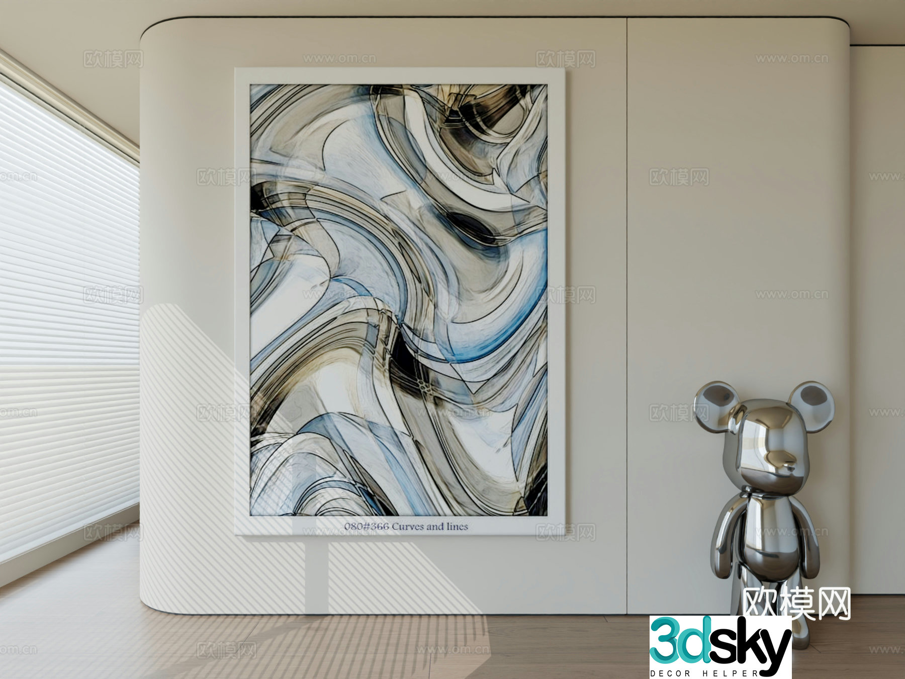 Modern minimalist hanging painting abstract art hanging painting 3d model