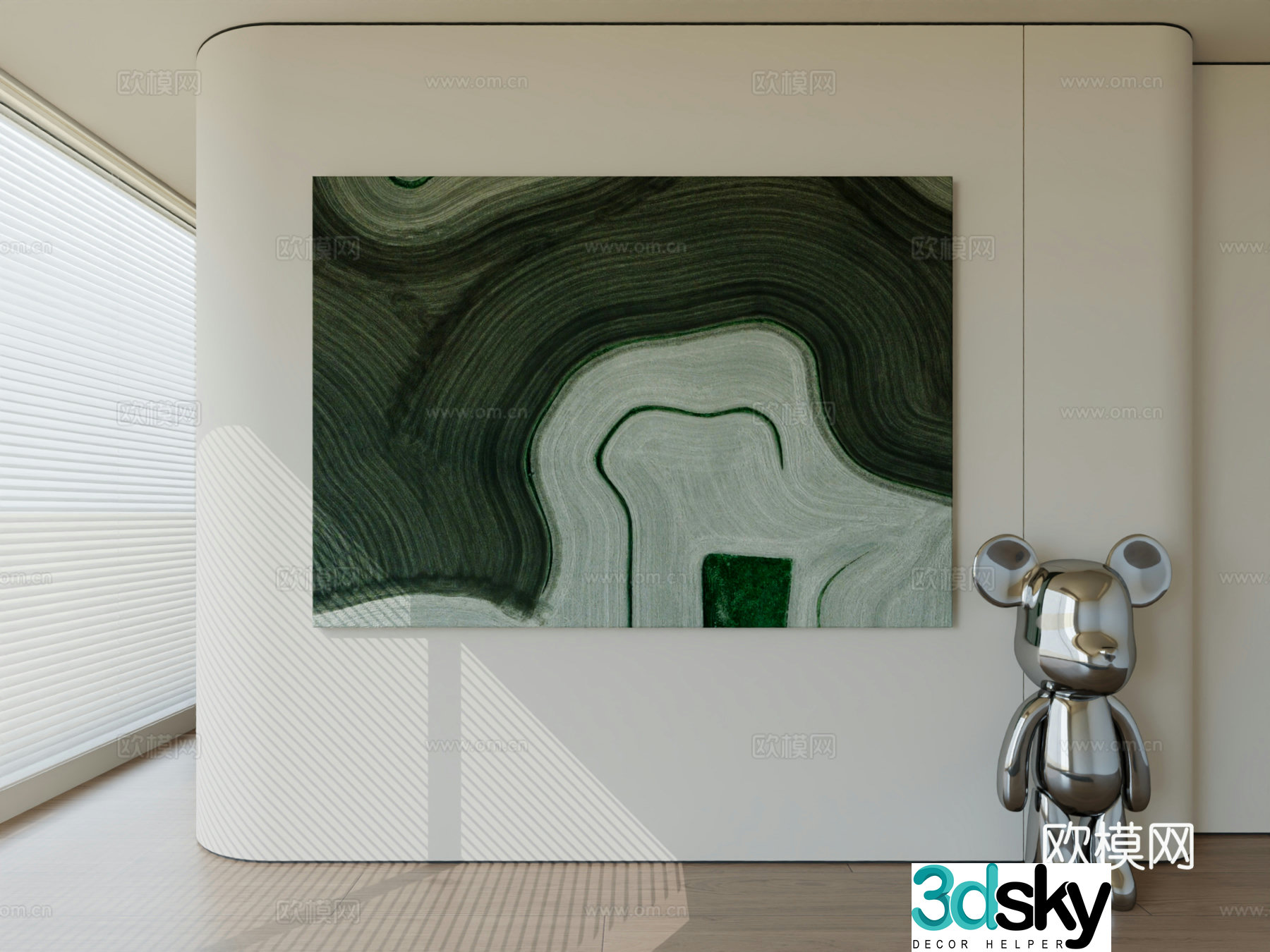 Modern minimalist hanging painting abstract art hanging painting 3d model
