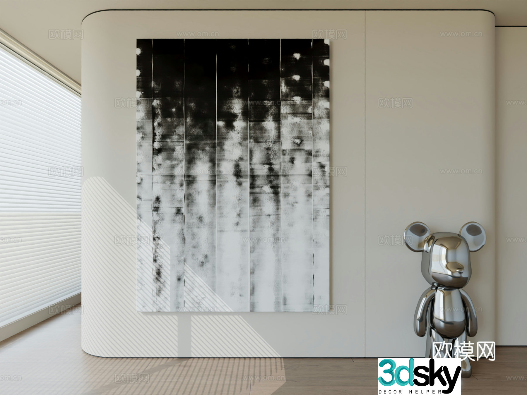 Modern minimalist hanging painting abstract art hanging painting 3d model