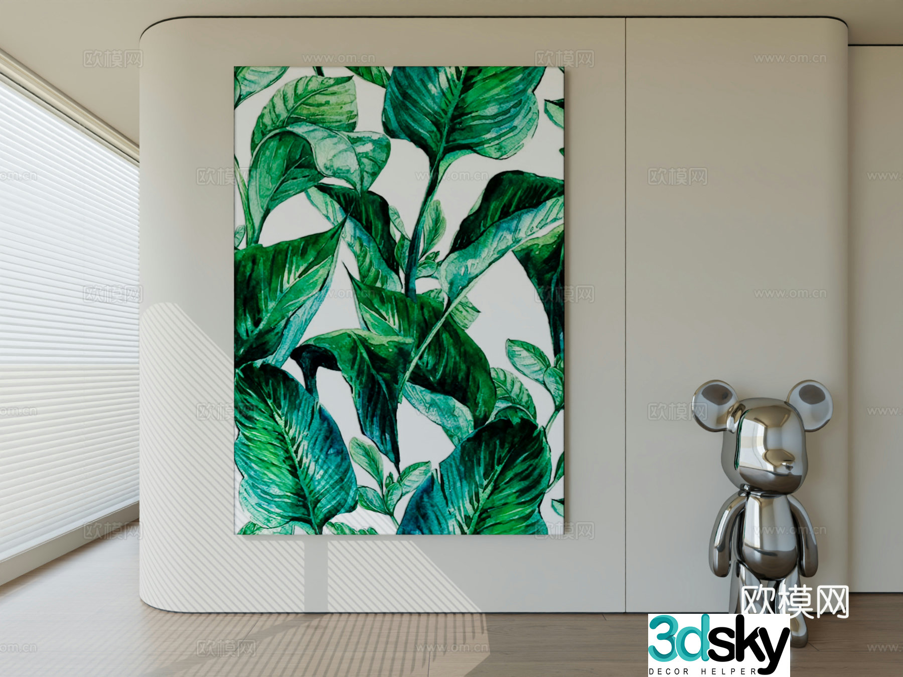 Modern minimalist hanging painting abstract art hanging painting 3d model
