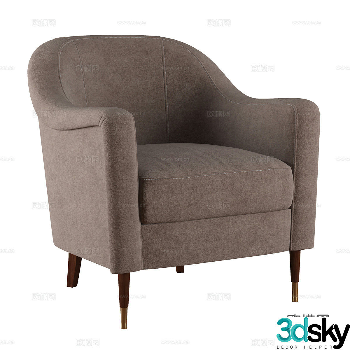 American simple fabric armchair 3d model