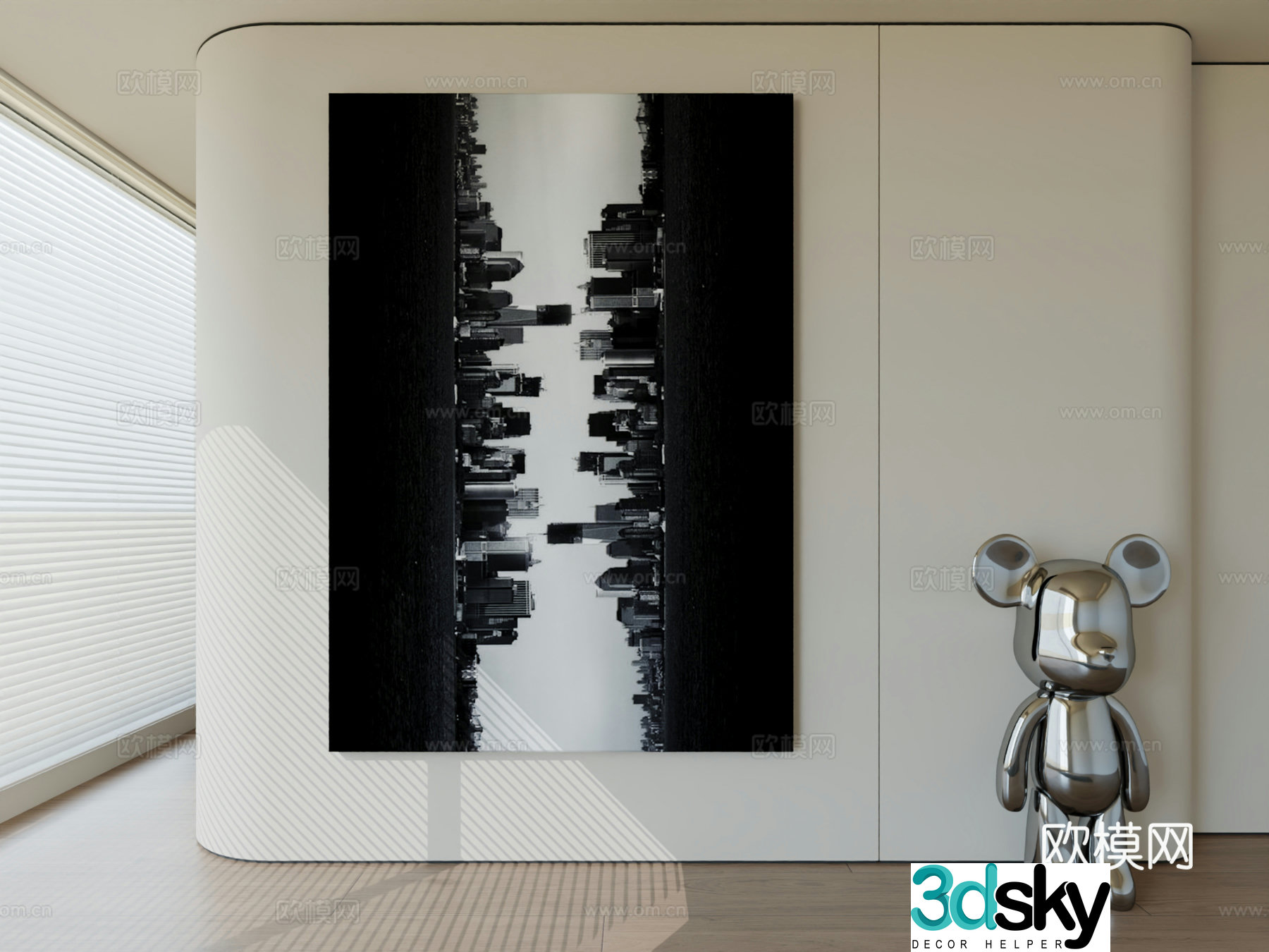 Modern minimalist hanging painting abstract art hanging painting 3d model