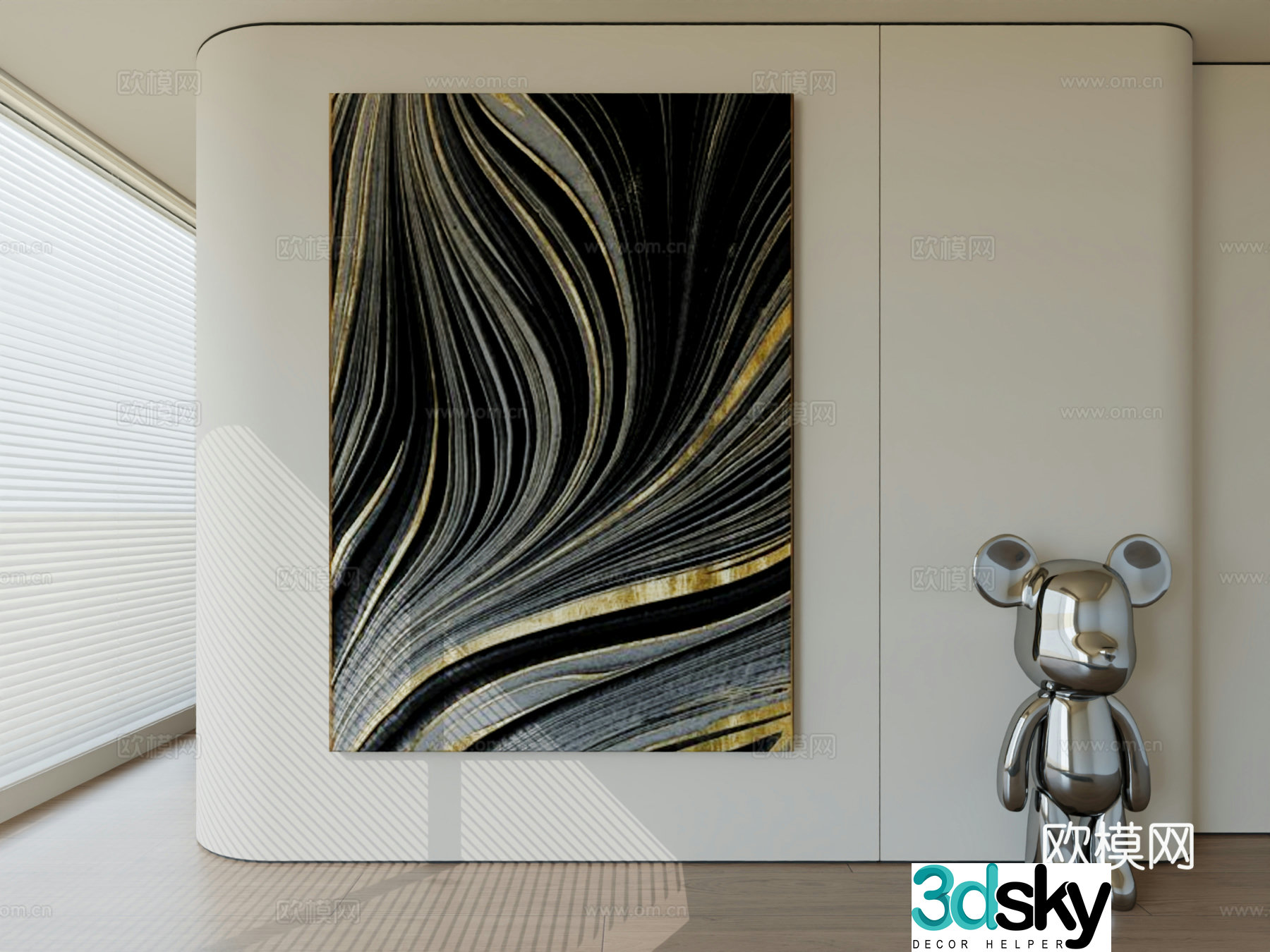Modern minimalist hanging painting abstract art hanging painting 3d model