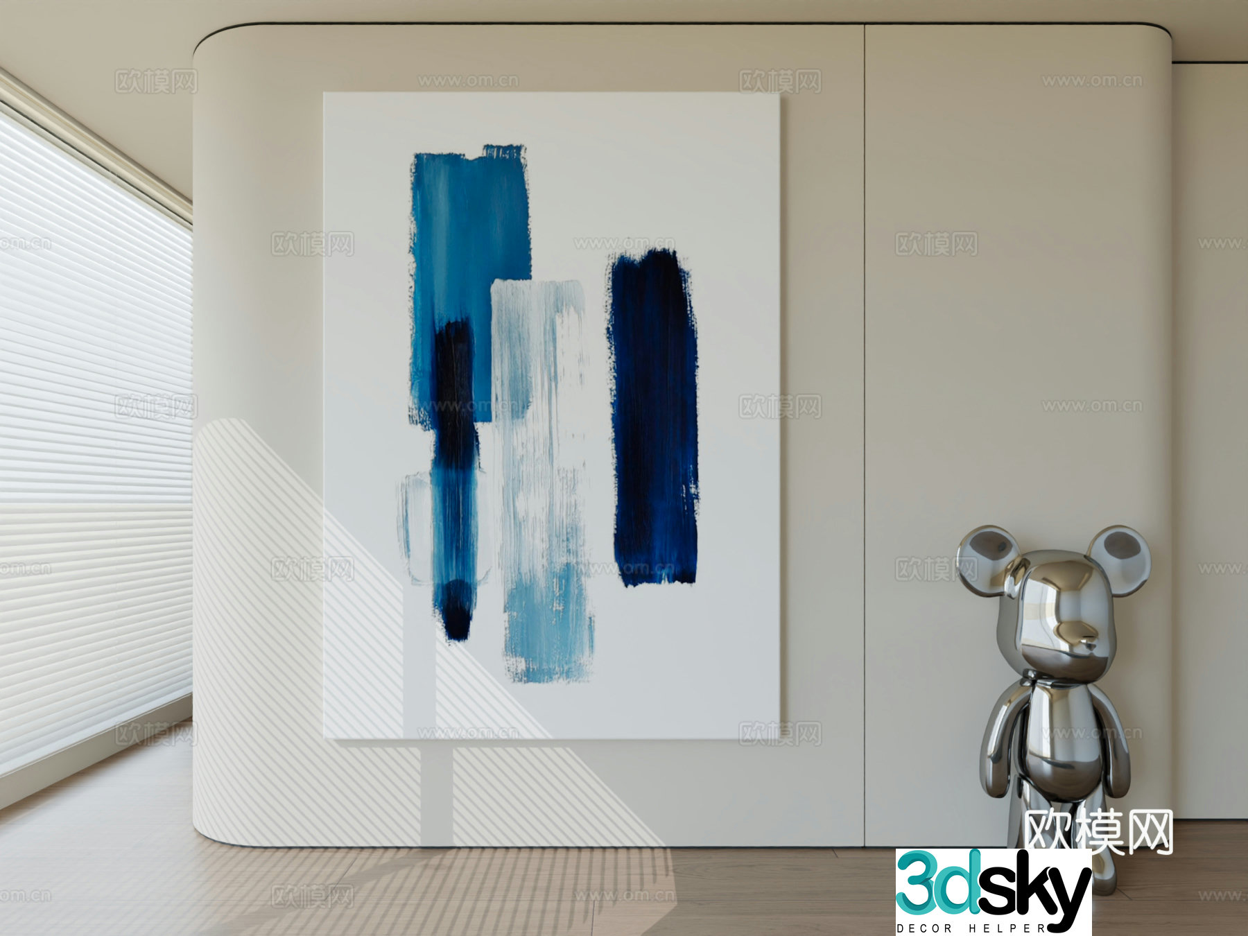 Modern minimalist hanging painting abstract art hanging painting 3d model