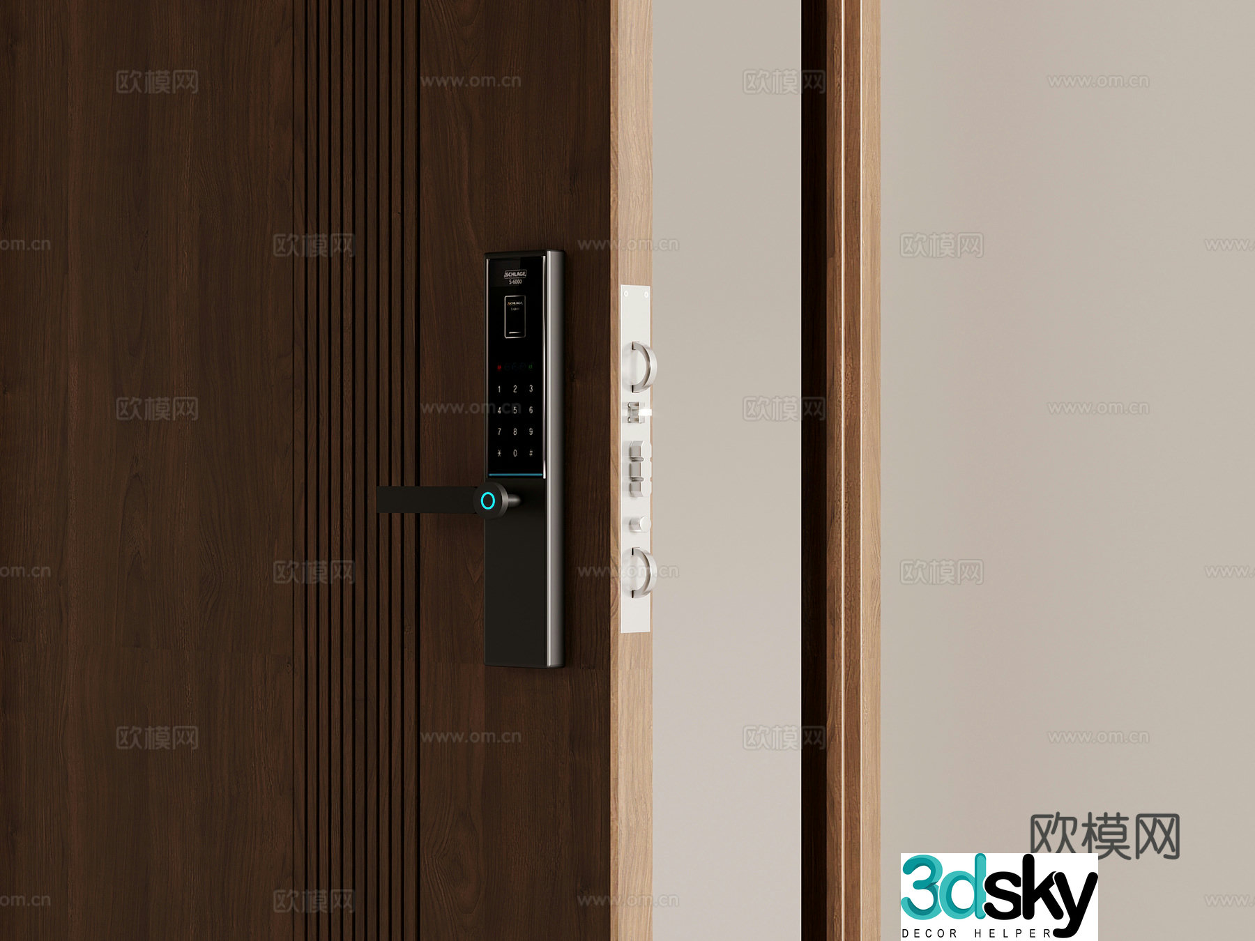 Password lock Modern security door password lock Fingerprint lock Door lock 3d model