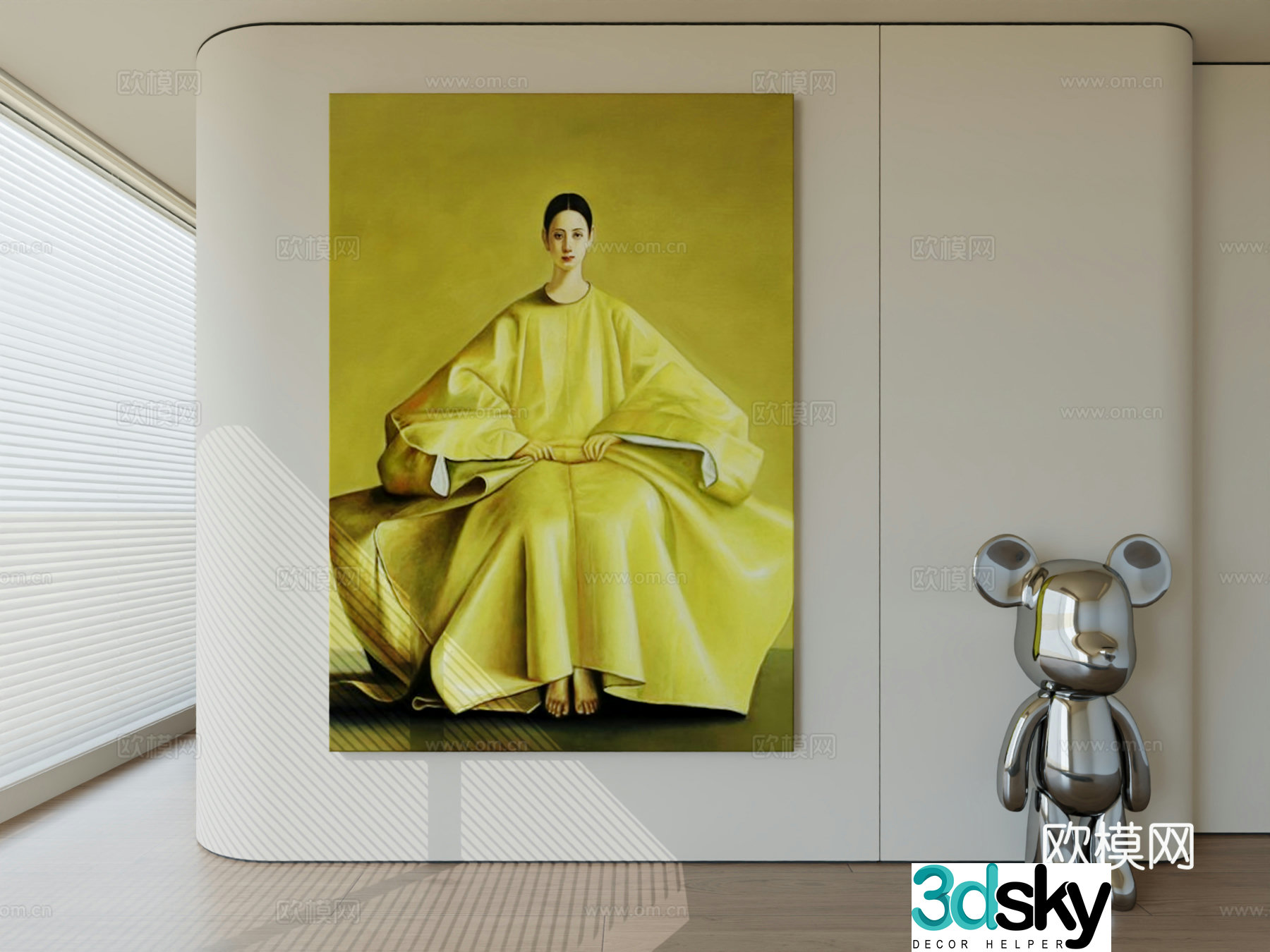 Modern minimalist hanging painting abstract art hanging painting 3d model