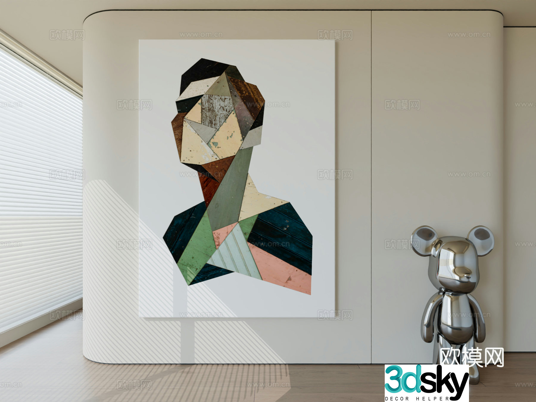 Modern minimalist hanging painting abstract art hanging painting 3d model