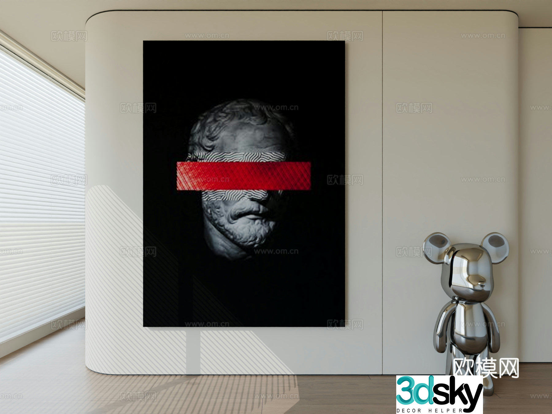 Modern minimalist hanging painting abstract art hanging painting 3d model