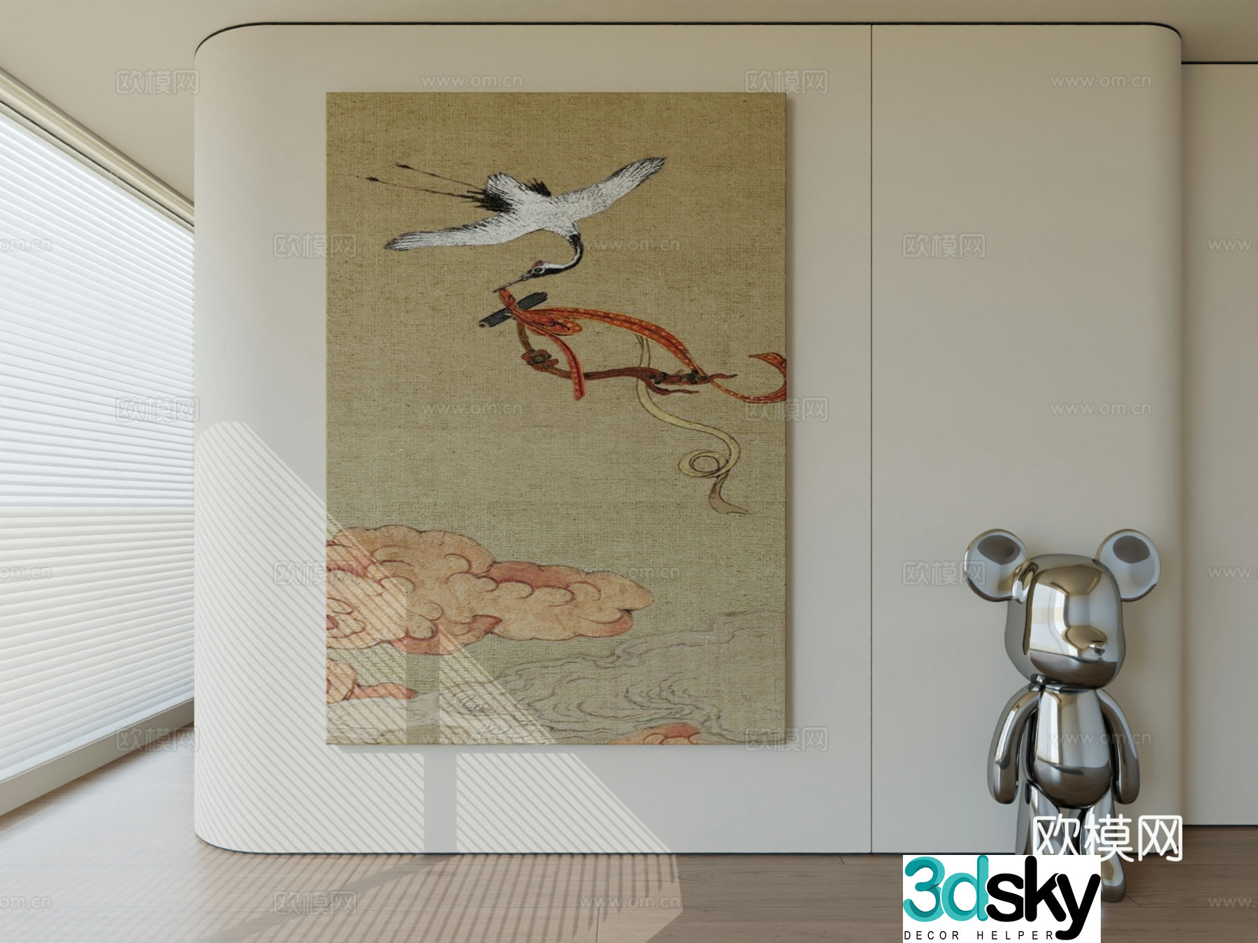 Modern minimalist hanging painting abstract art hanging painting 3d model