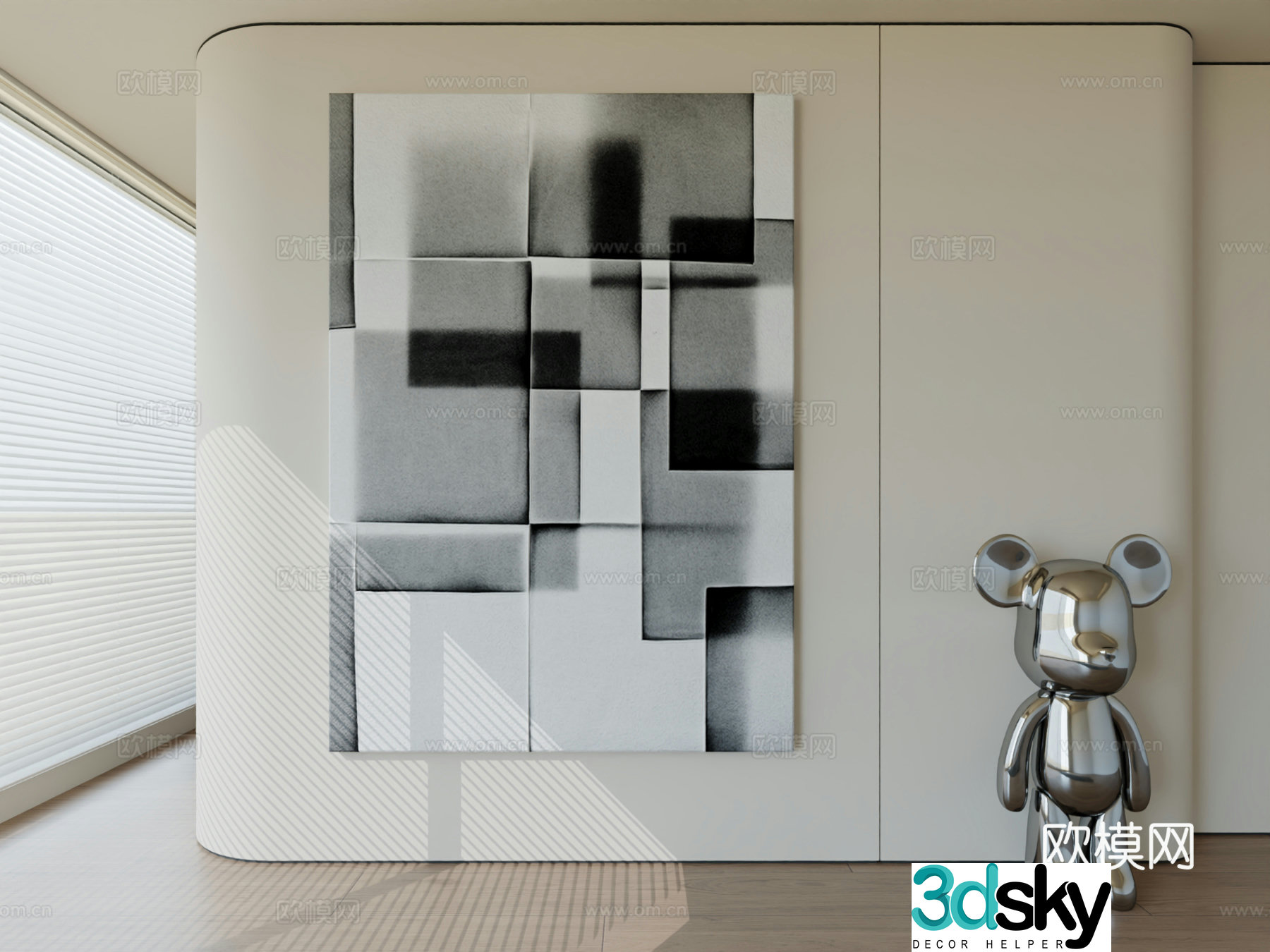 Modern minimalist hanging painting abstract art hanging painting 3d model