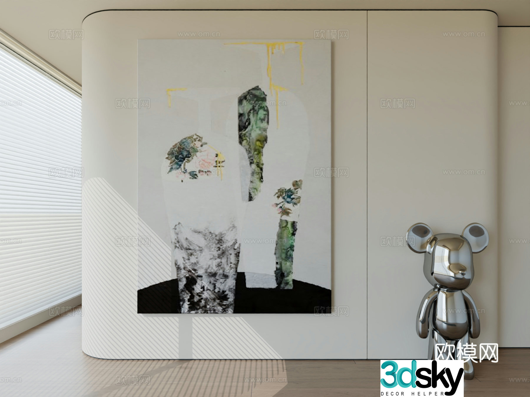 Modern minimalist hanging painting abstract art hanging painting 3d model