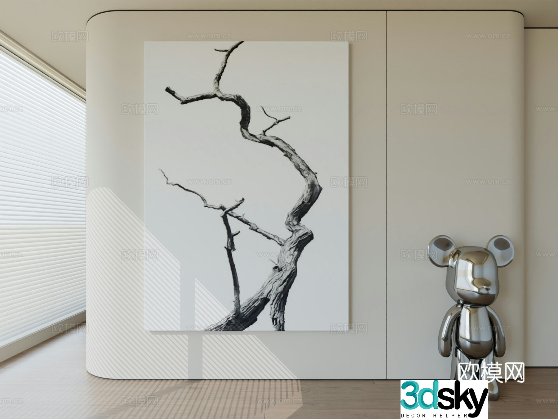 Modern minimalist hanging painting abstract art hanging painting 3d model