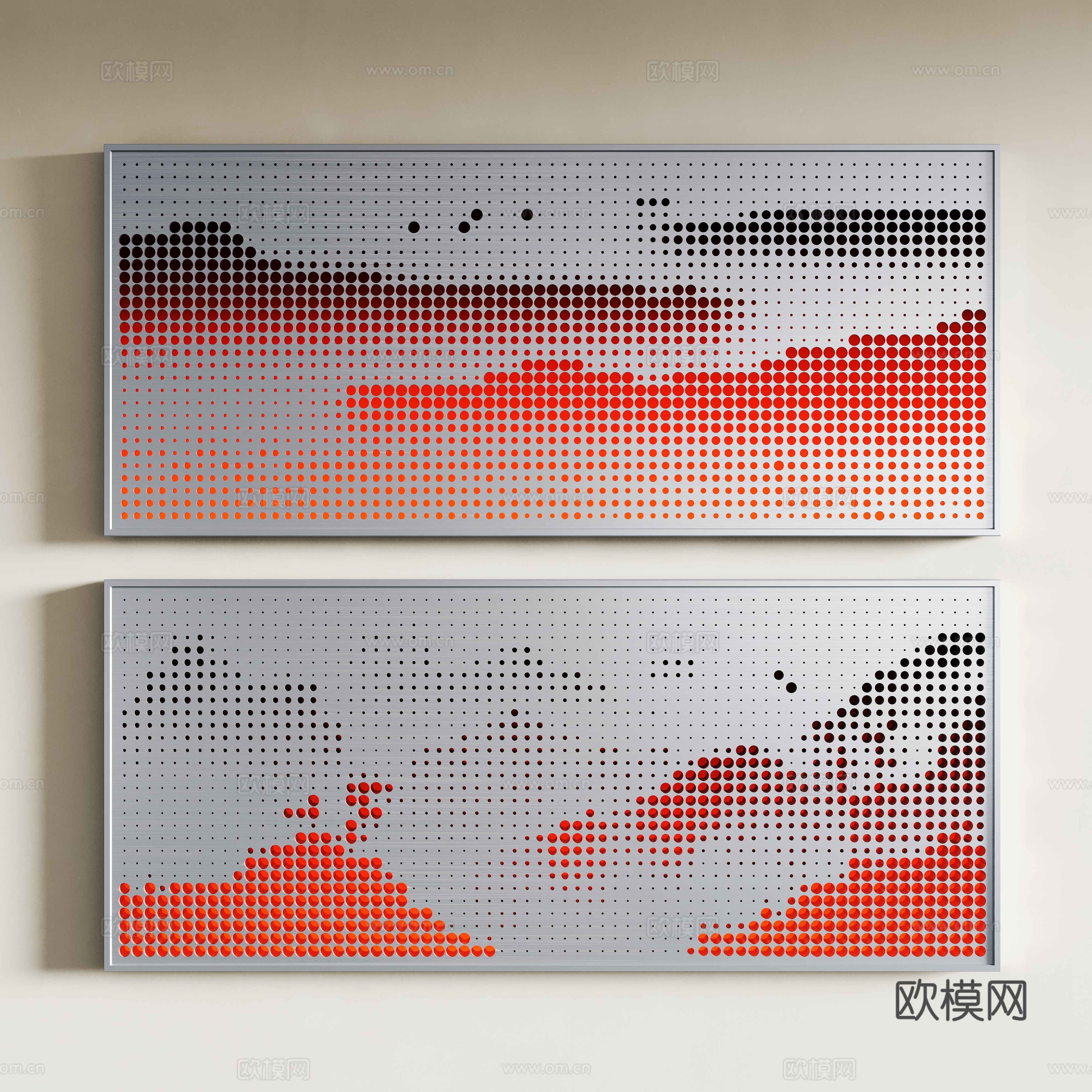 Modern punching plate stainless steel plate perforated plate round hole plate hollow plate decorative plate mesh plate 3D model