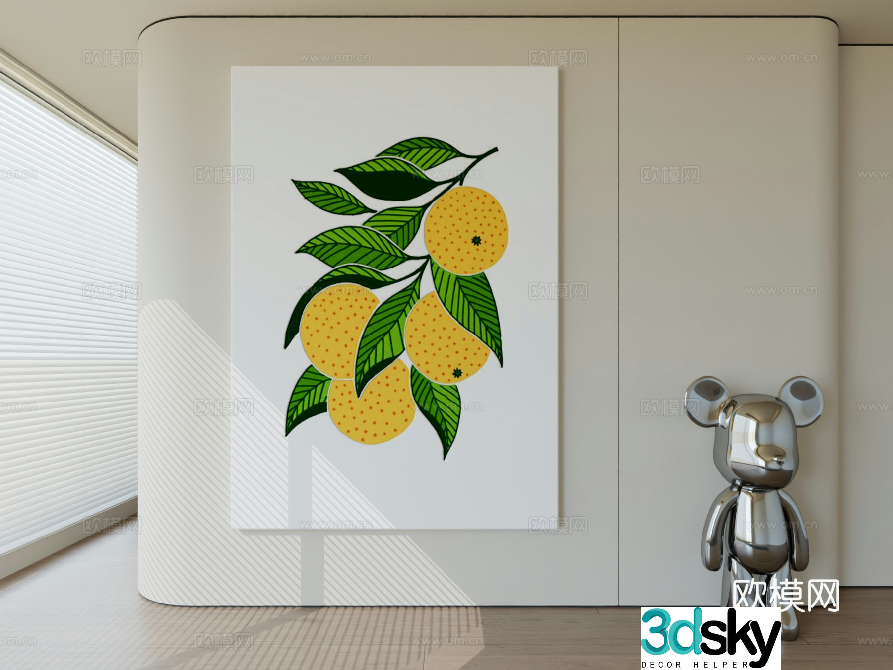 Modern minimalist hanging painting abstract art hanging painting 3d model